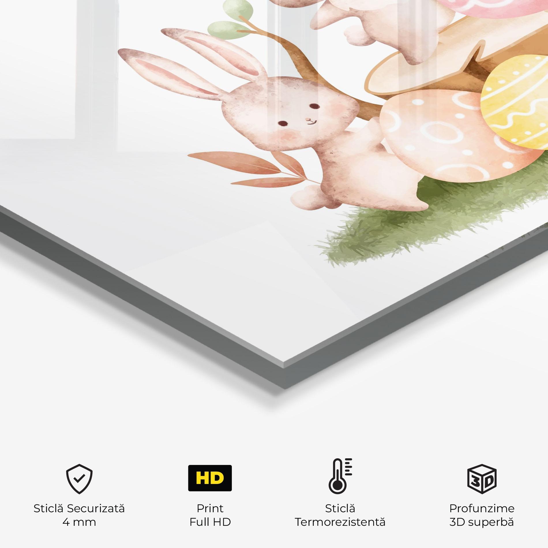 Panou Sticla Bucatarie Bunny Friends mockup 2