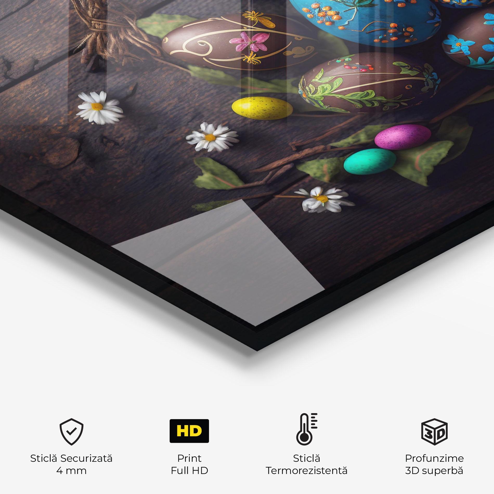 Panou Sticla Bucatarie Colorful Easter Decarations mockup 2