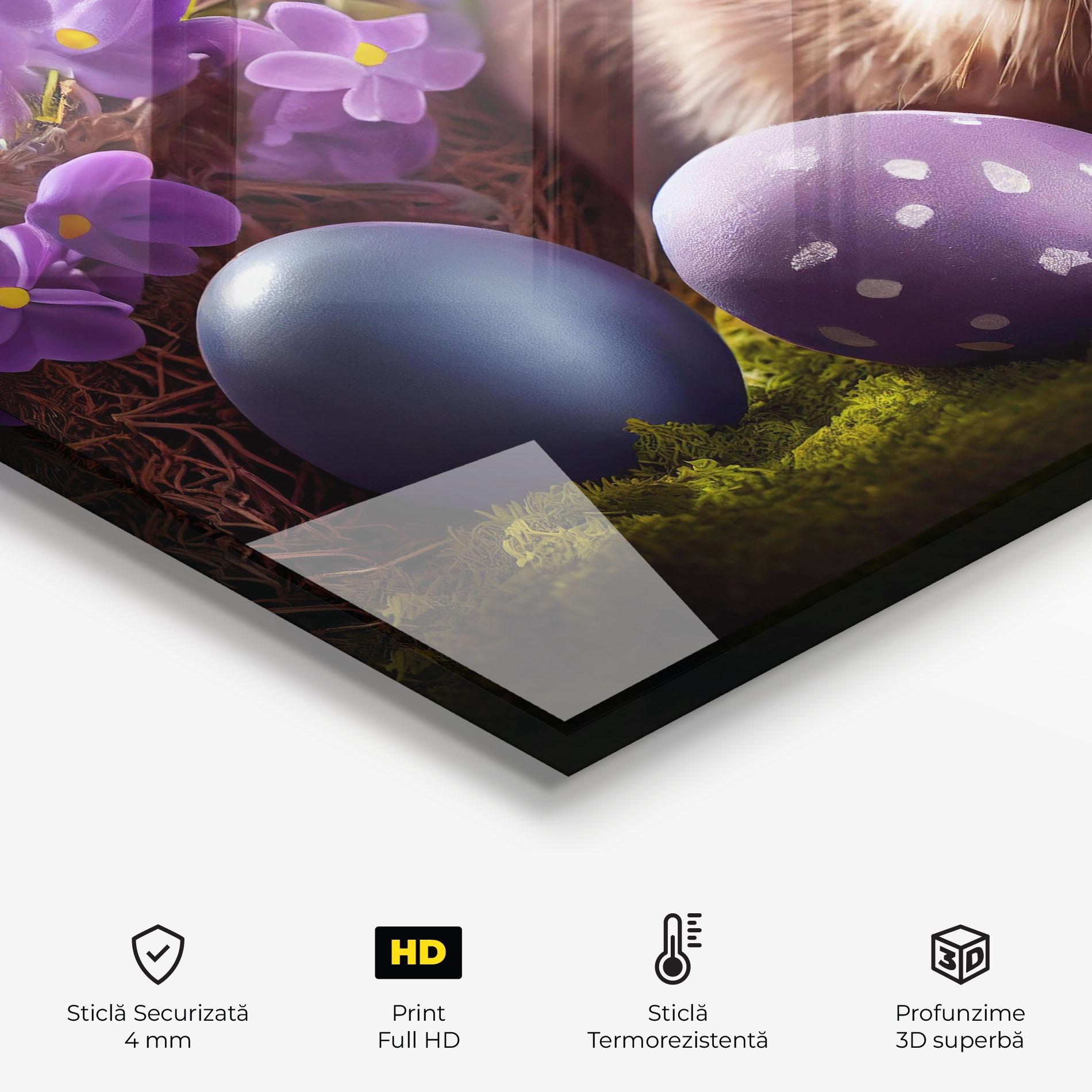 Panou Sticla Bucatarie Cute Easter Rabbit mockup 2