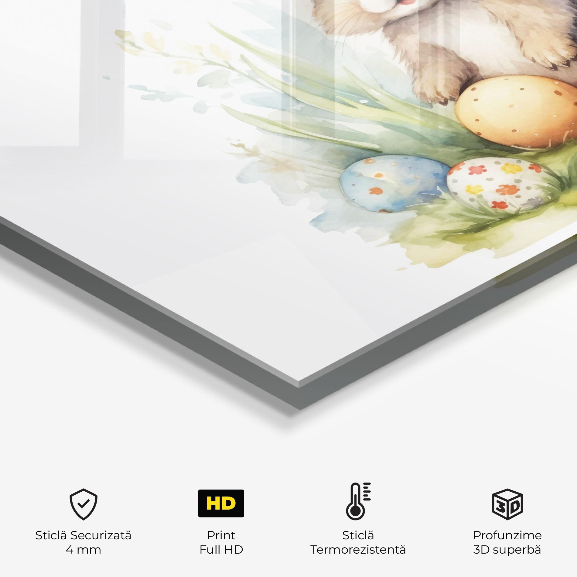 Panou Sticla Bucatarie Cute Happy Bunny mockup 2