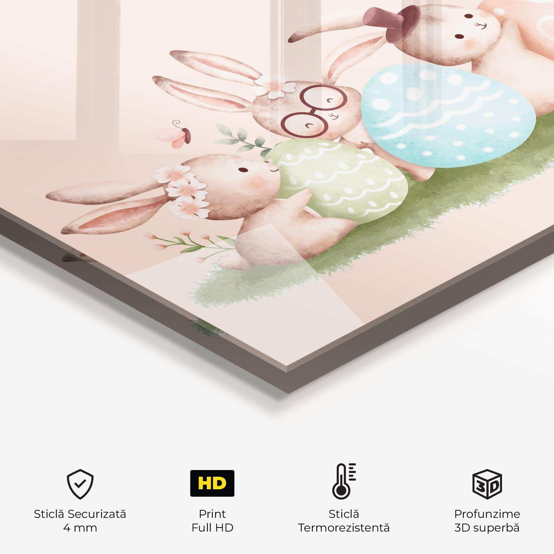 Panou Sticla Bucatarie Easter Pretty Rabbit mockup 2