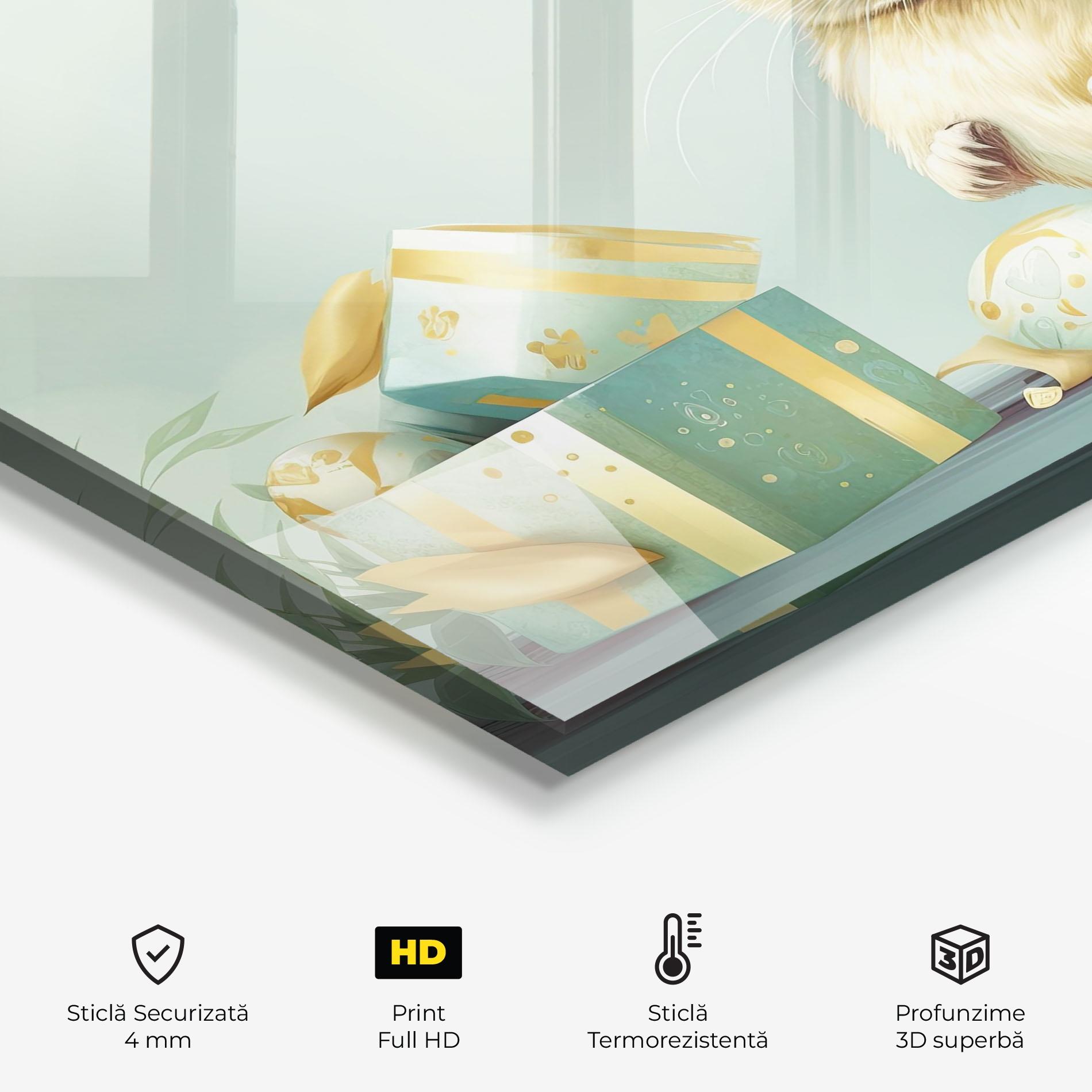 Panou Sticla Bucatarie Pretty Cute Easter Bunny mockup 2