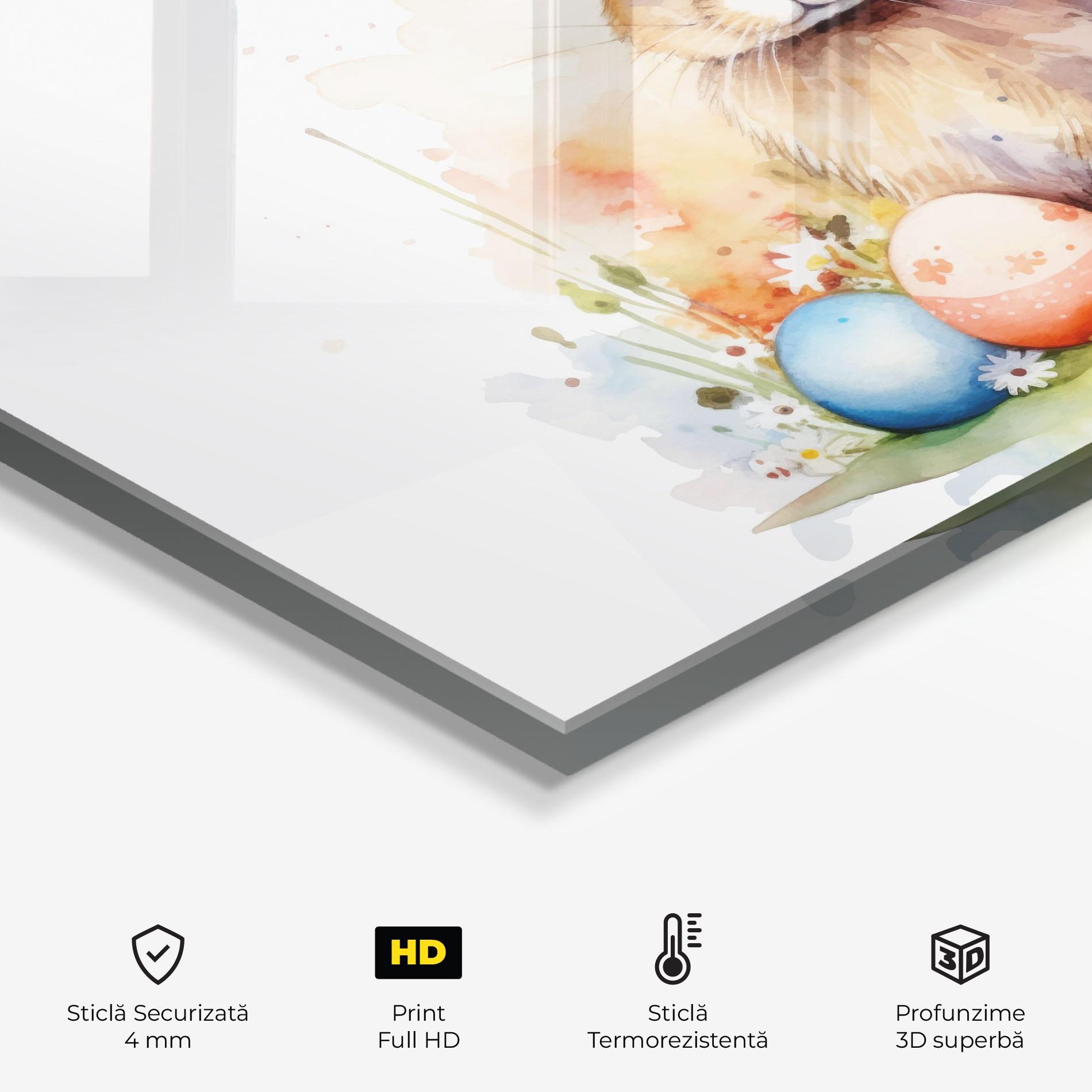 Panou Sticla Bucatarie Rabbit Easter Art mockup 2