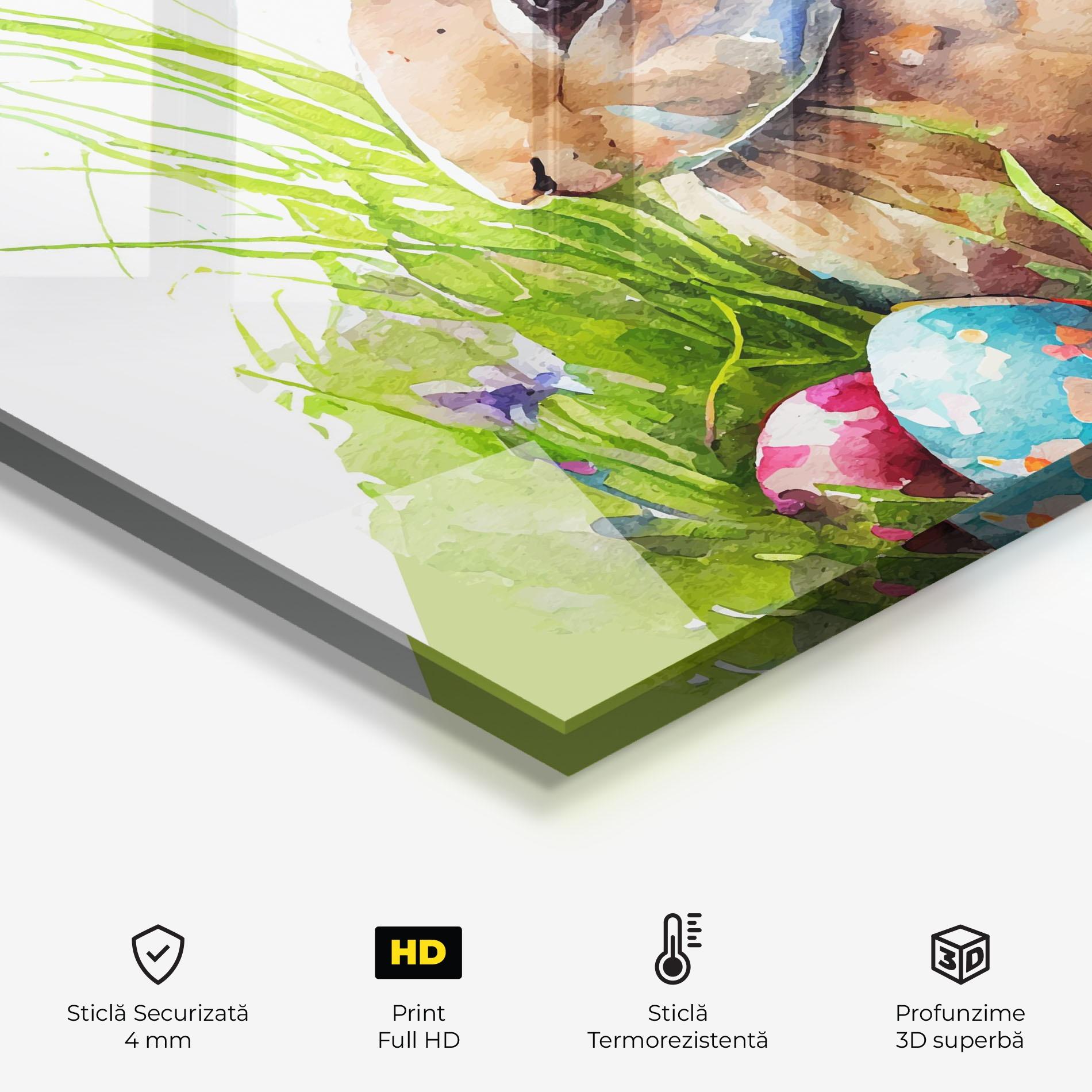 Panou Sticla Bucatarie Rabbit With Eggs mockup 2