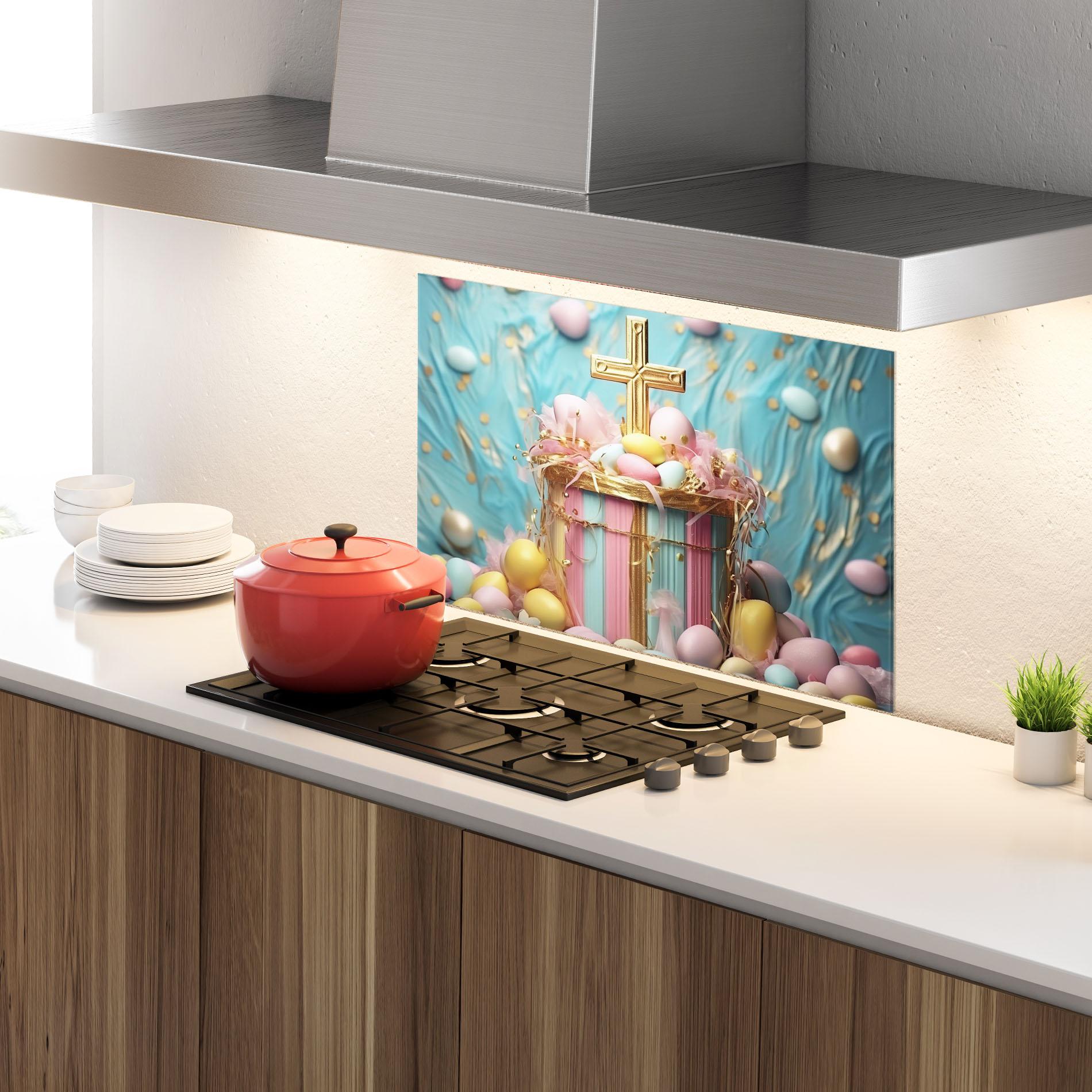 Panou Sticla Bucatarie Easter Egg Decor mockup 4