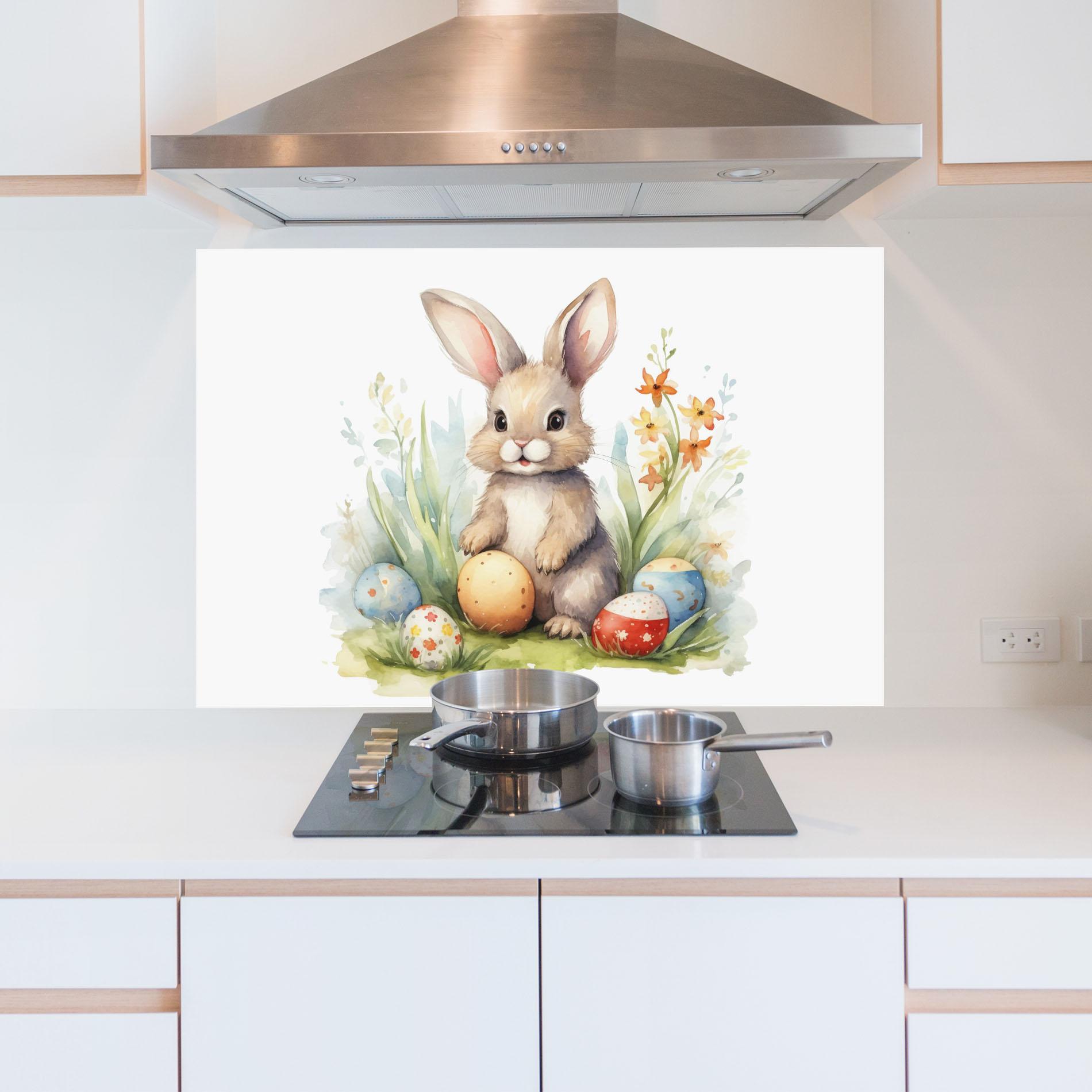 Panou Sticla Bucatarie Cute Happy Bunny mockup 5