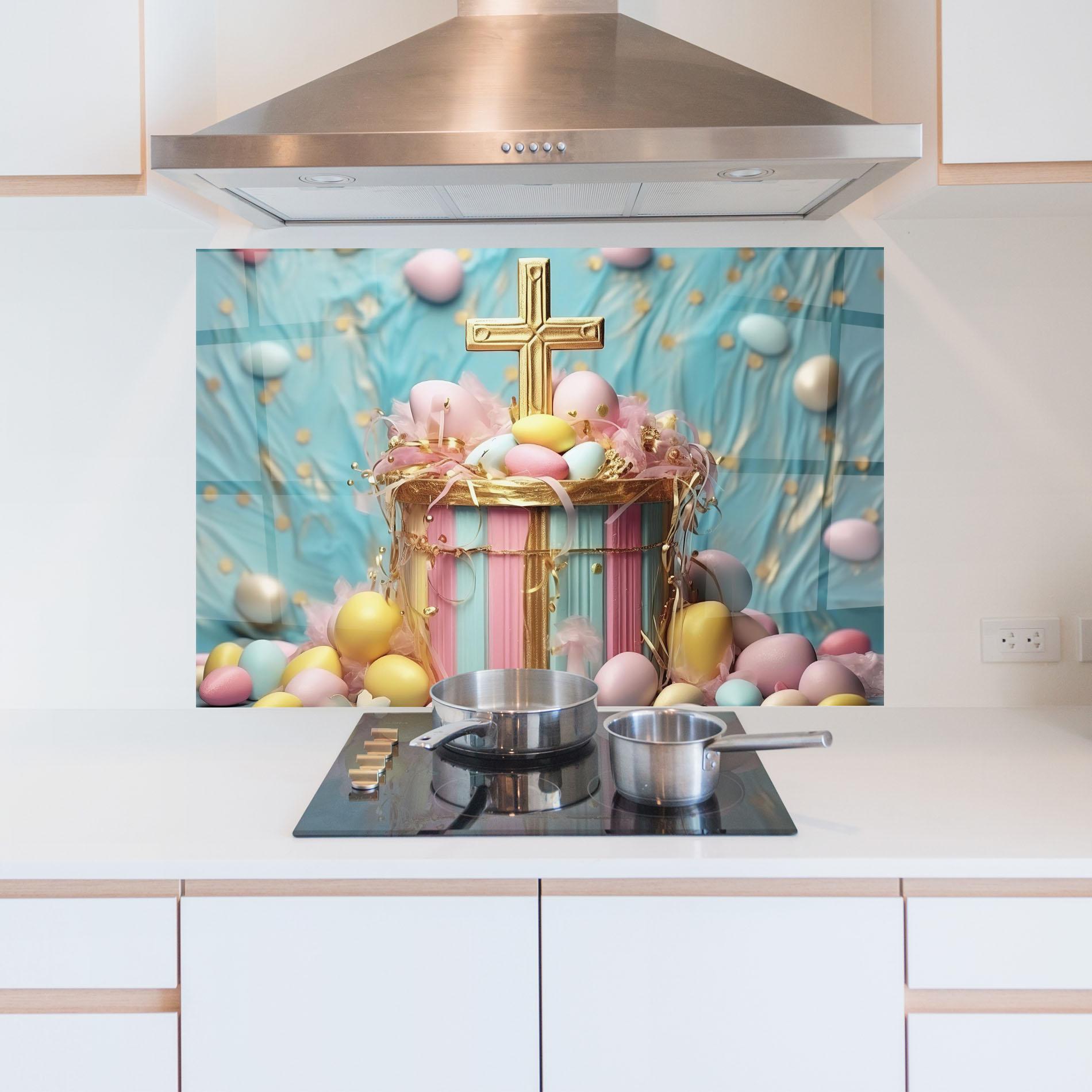 Panou Sticla Bucatarie Easter Egg Decor mockup 5