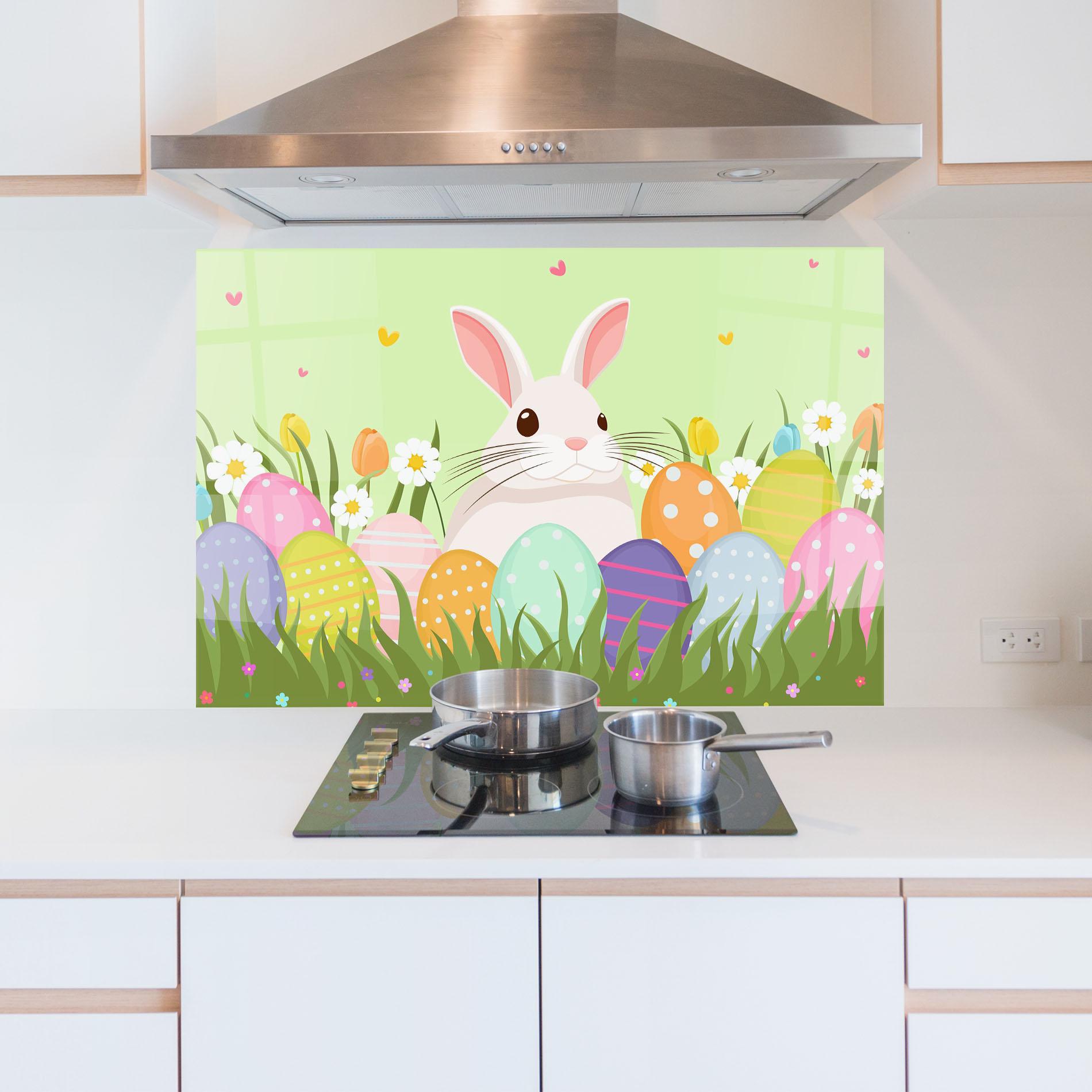Panou Sticla Bucatarie Friendly Rabbit mockup 5