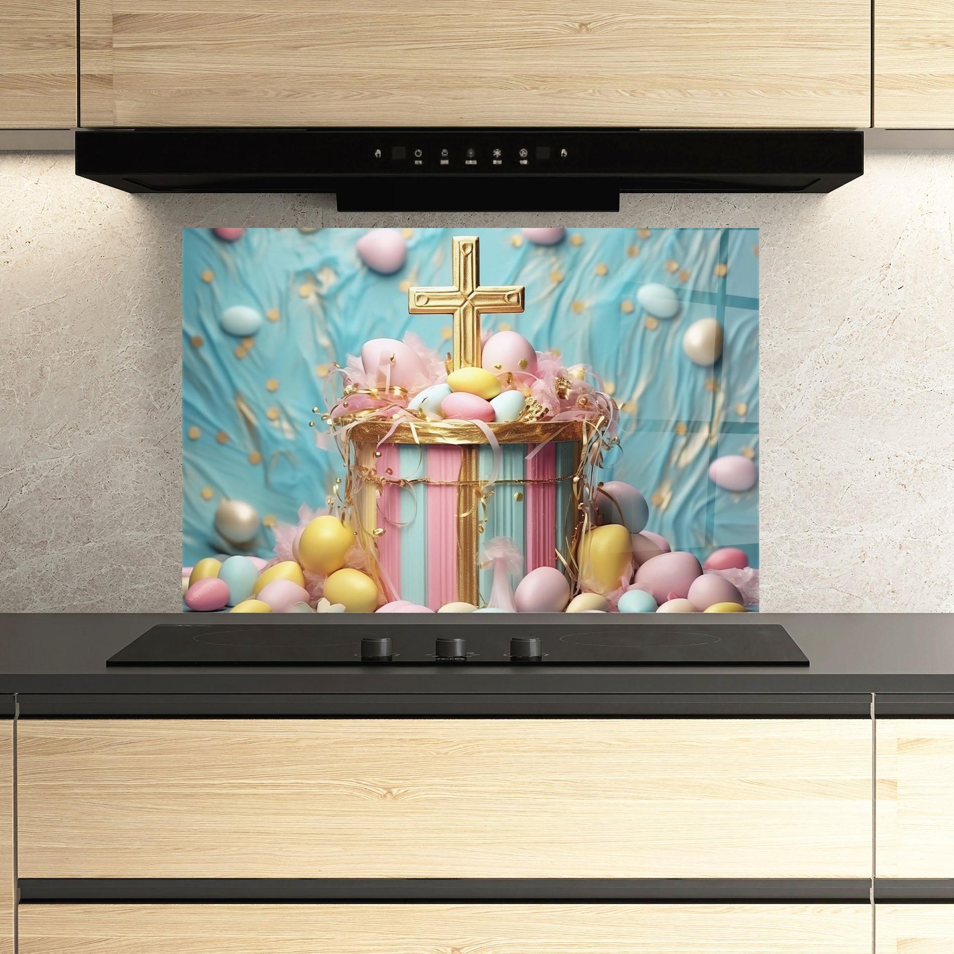 Panou Sticla Bucatarie Easter Egg Decor mockup 3