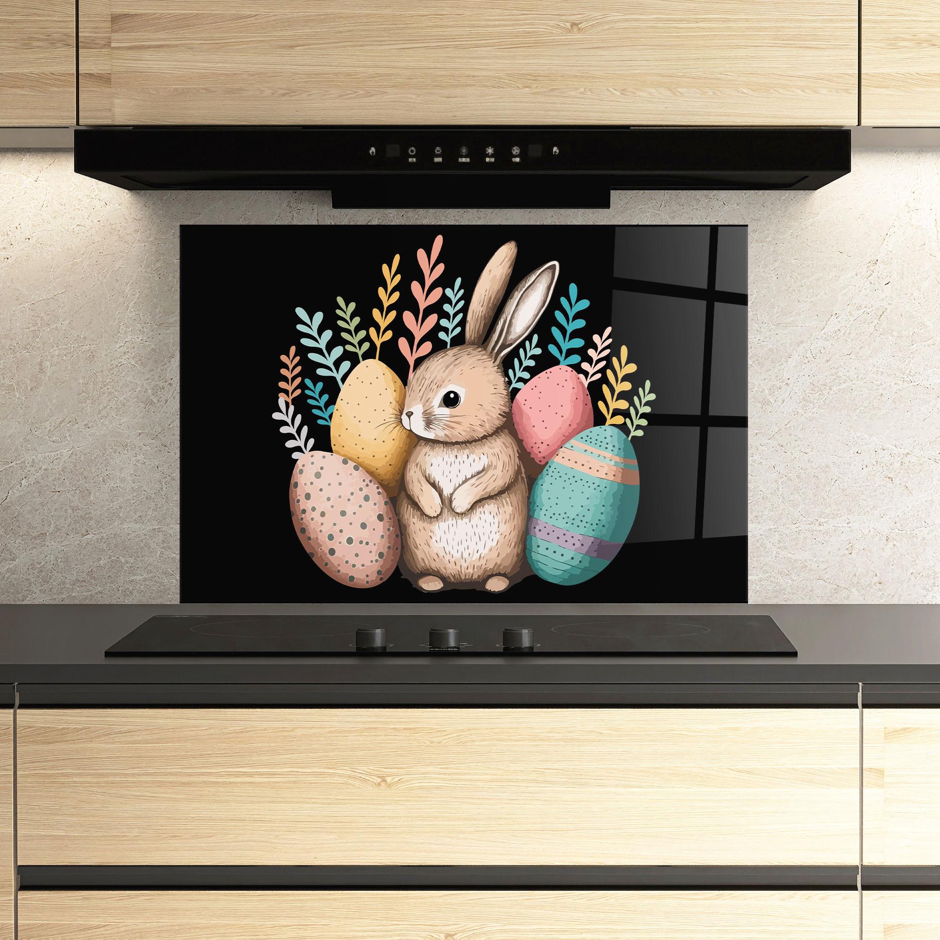 Panou Sticla Bucatarie Easter Pretty Bunny mockup 3