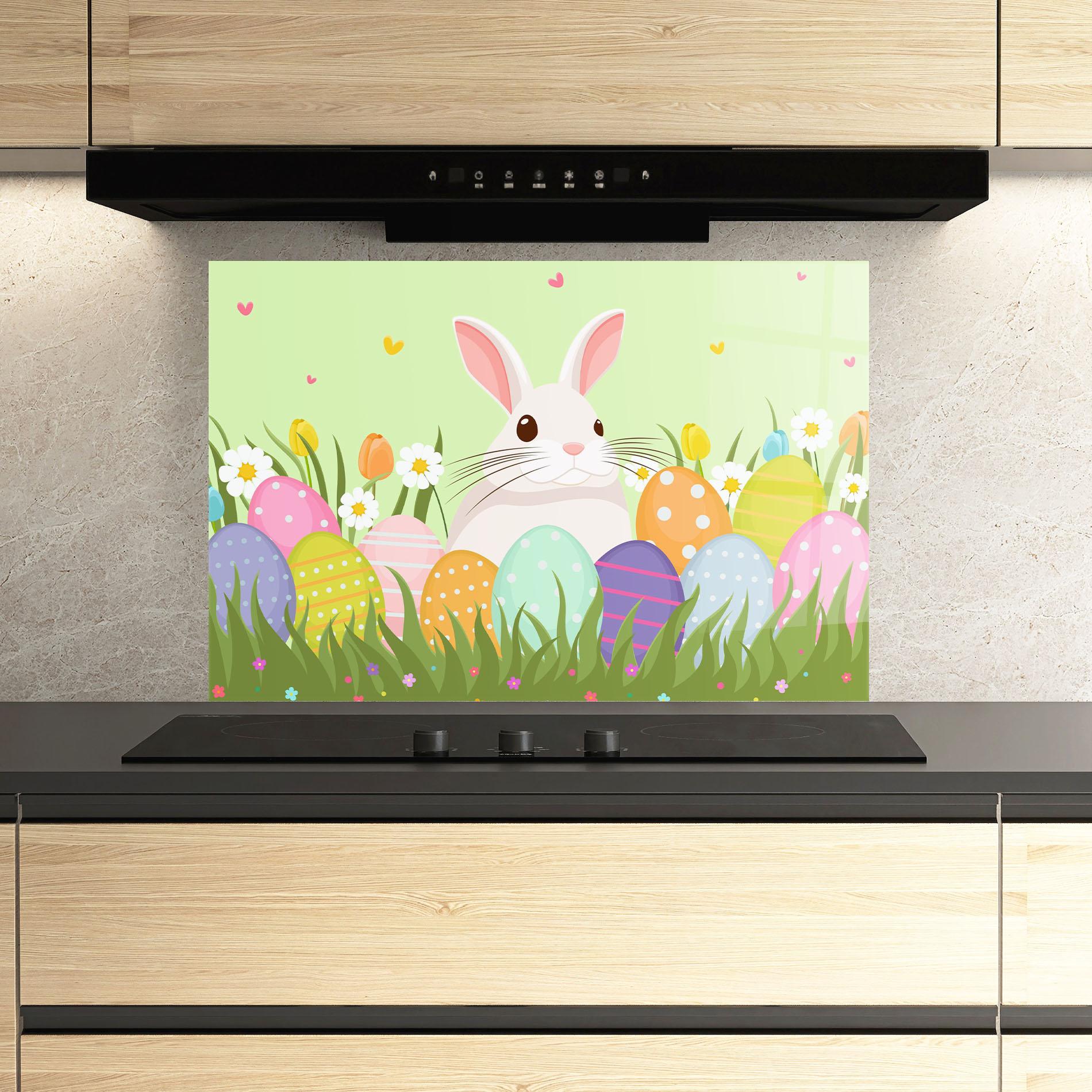 Panou Sticla Bucatarie Friendly Rabbit mockup 3