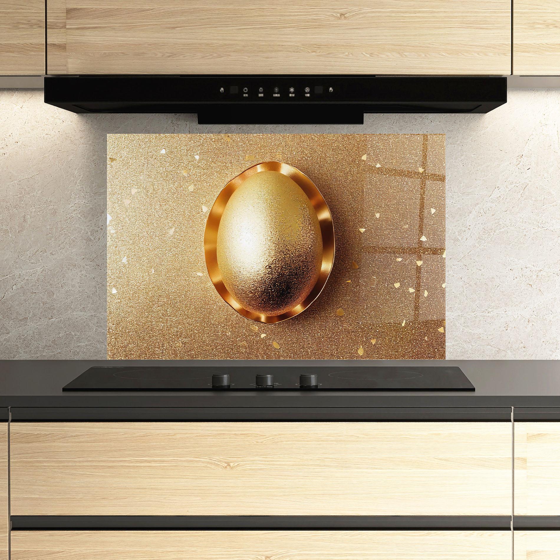 Panou Sticla Bucatarie Golden Egg Chocolate mockup 3