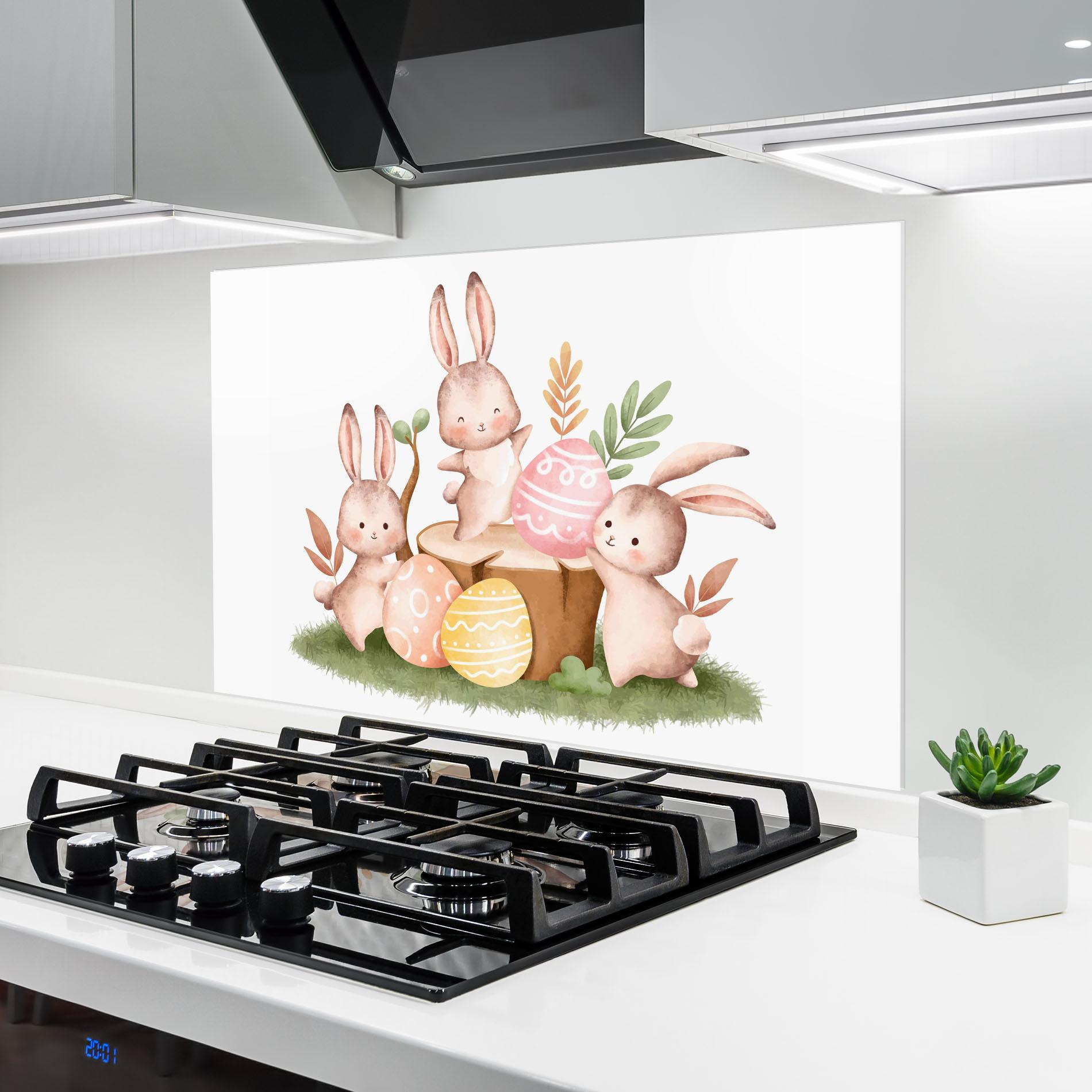 Panou Sticla Bucatarie Bunny Friends mockup 6