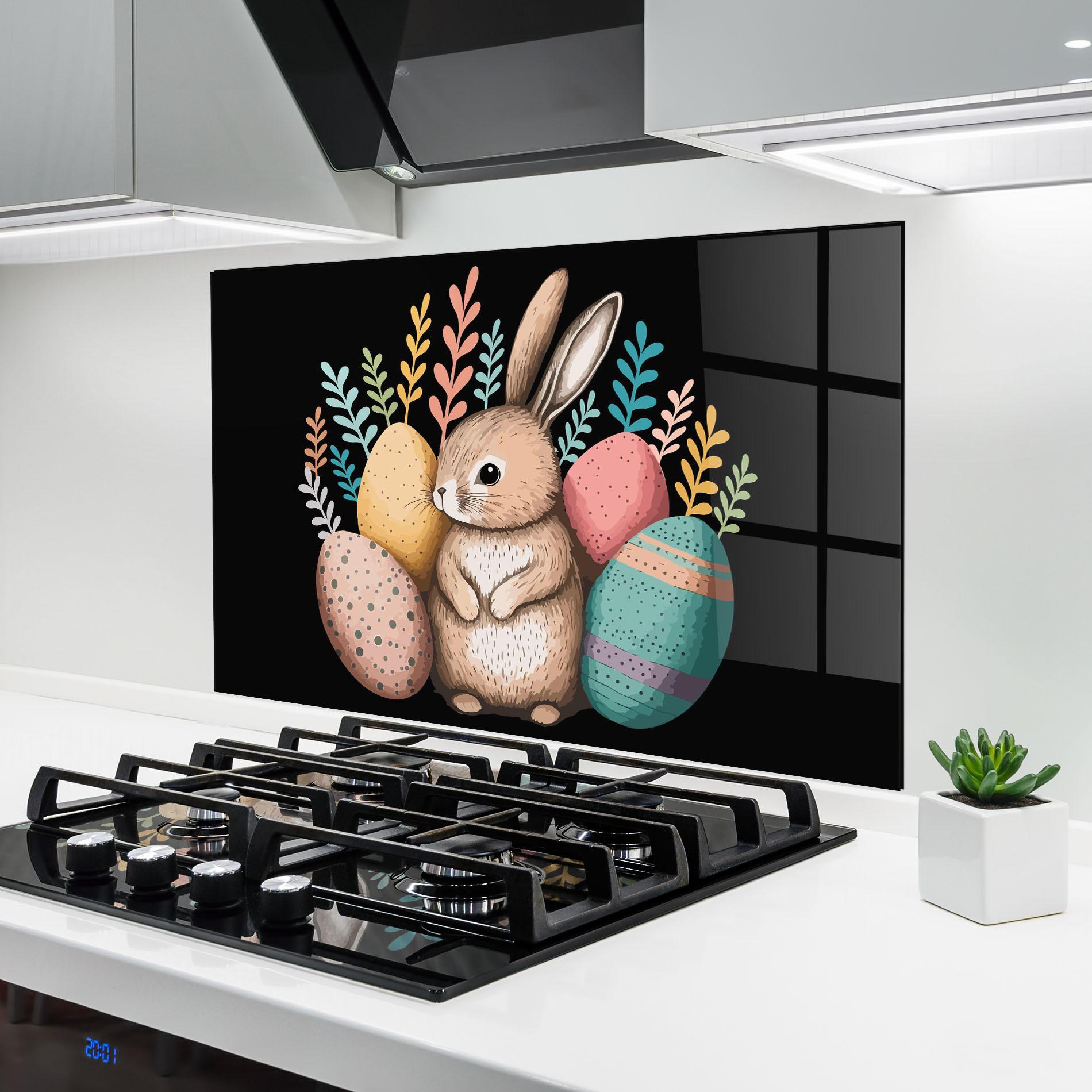 Panou Sticla Bucatarie Easter Pretty Bunny mockup 6