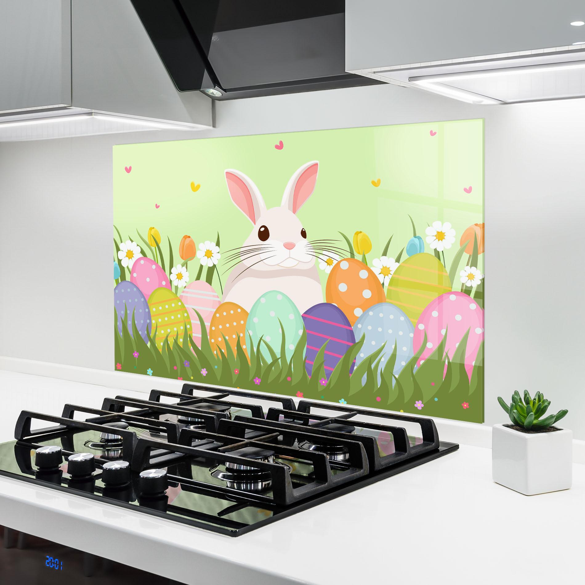 Panou Sticla Bucatarie Friendly Rabbit mockup 6