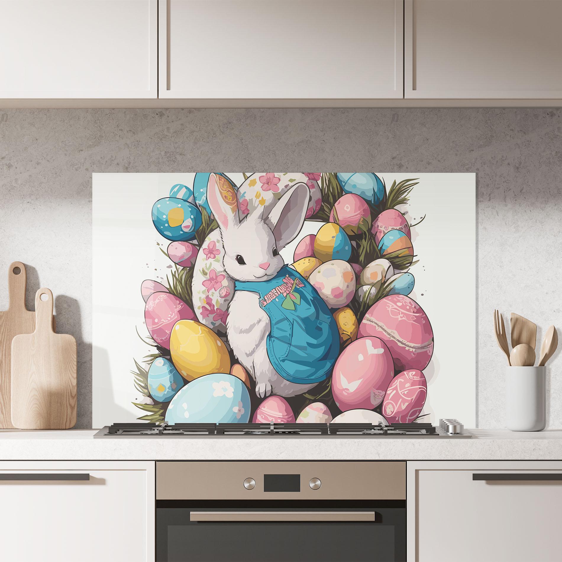 Panou Sticla Bucatarie Blue Dressed Bunny mockup 7