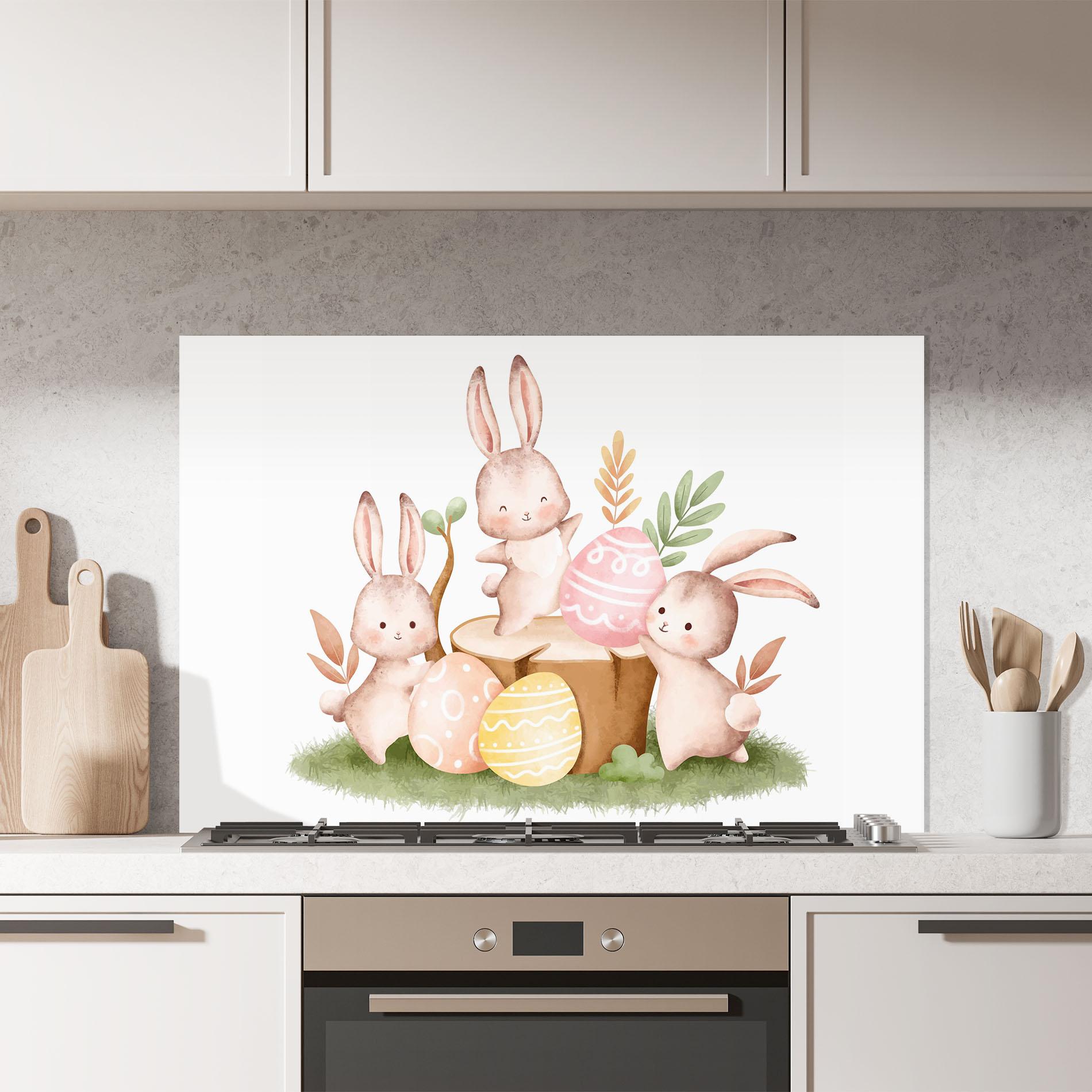 Panou Sticla Bucatarie Bunny Friends mockup 7