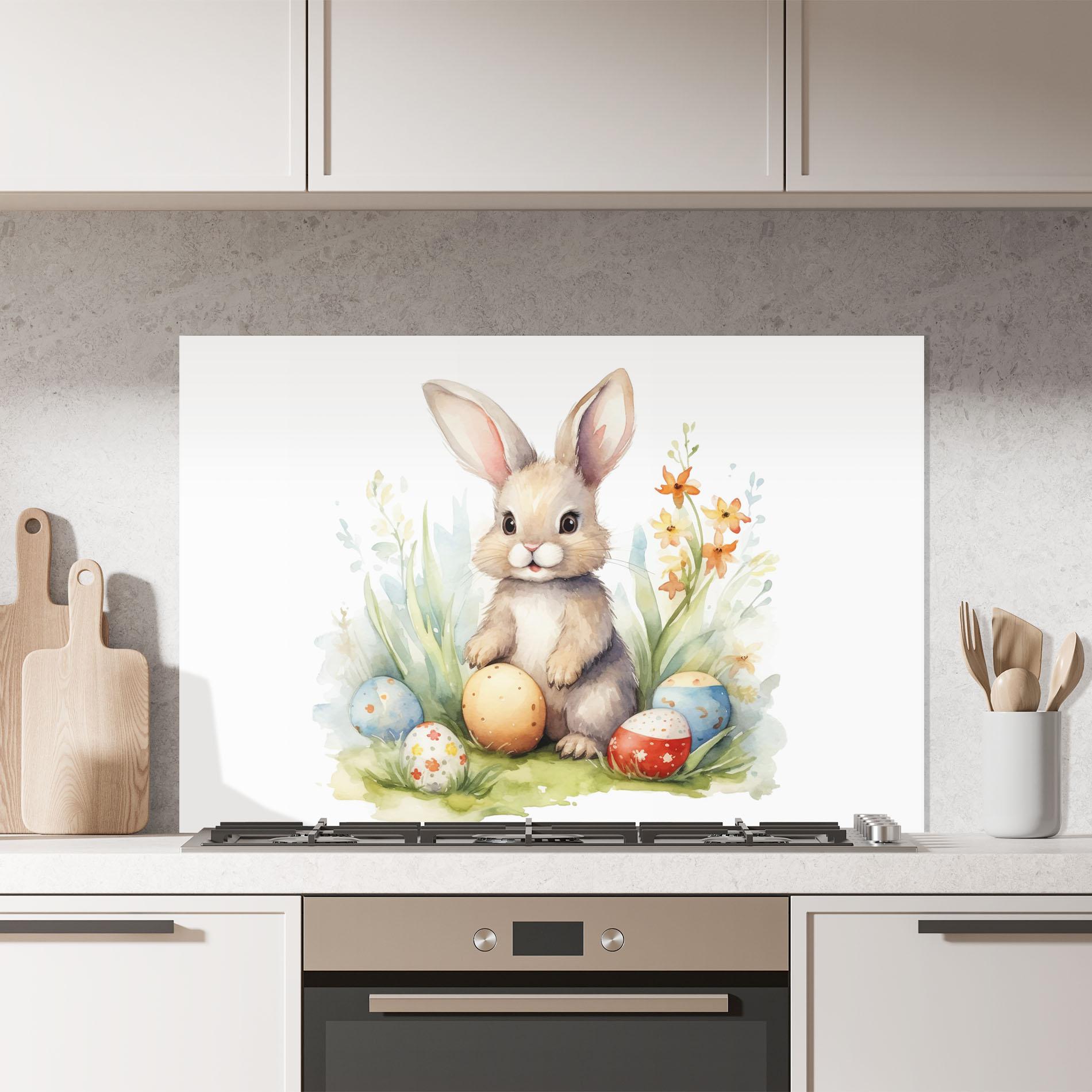Panou Sticla Bucatarie Cute Happy Bunny mockup 7