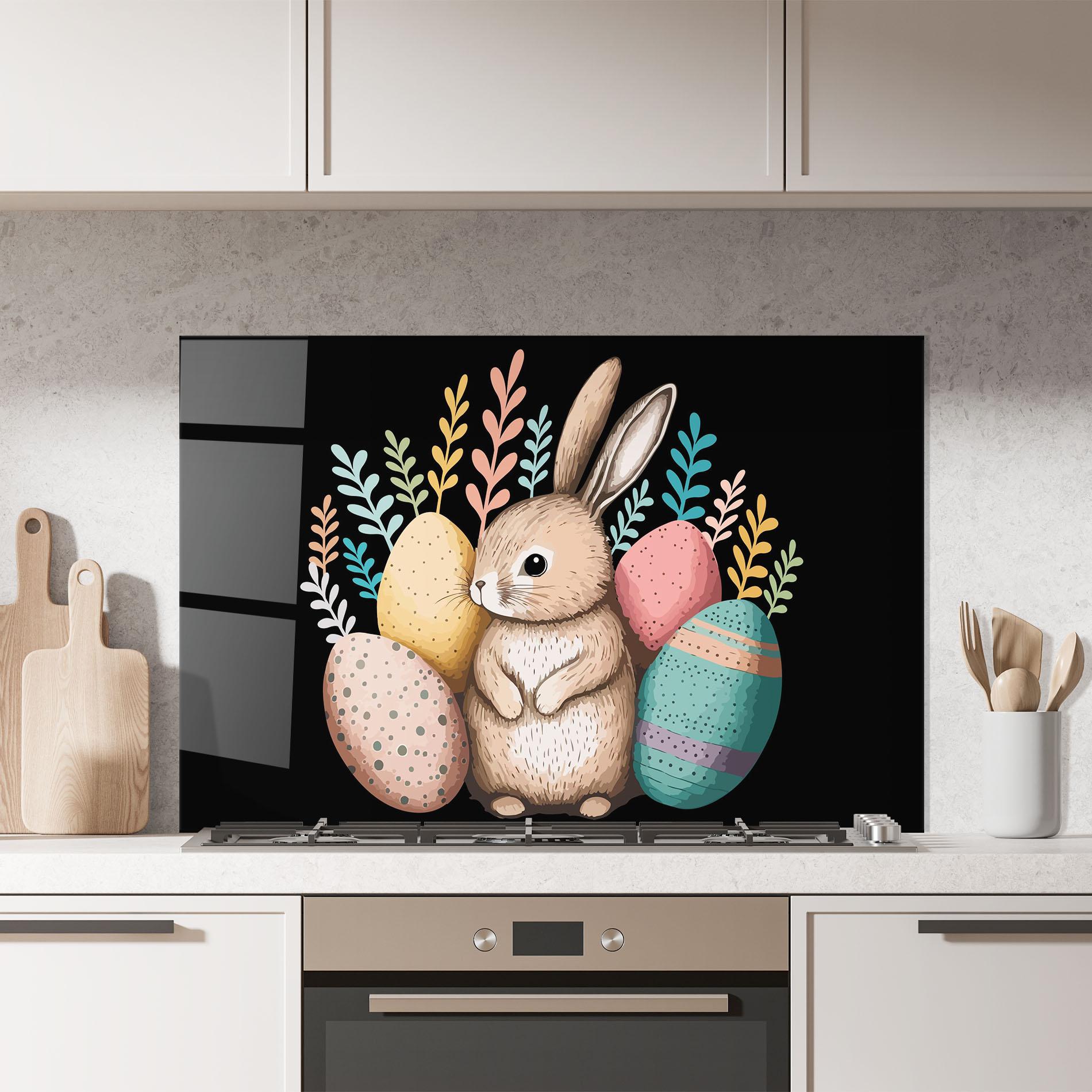 Panou Sticla Bucatarie Easter Pretty Bunny mockup 7