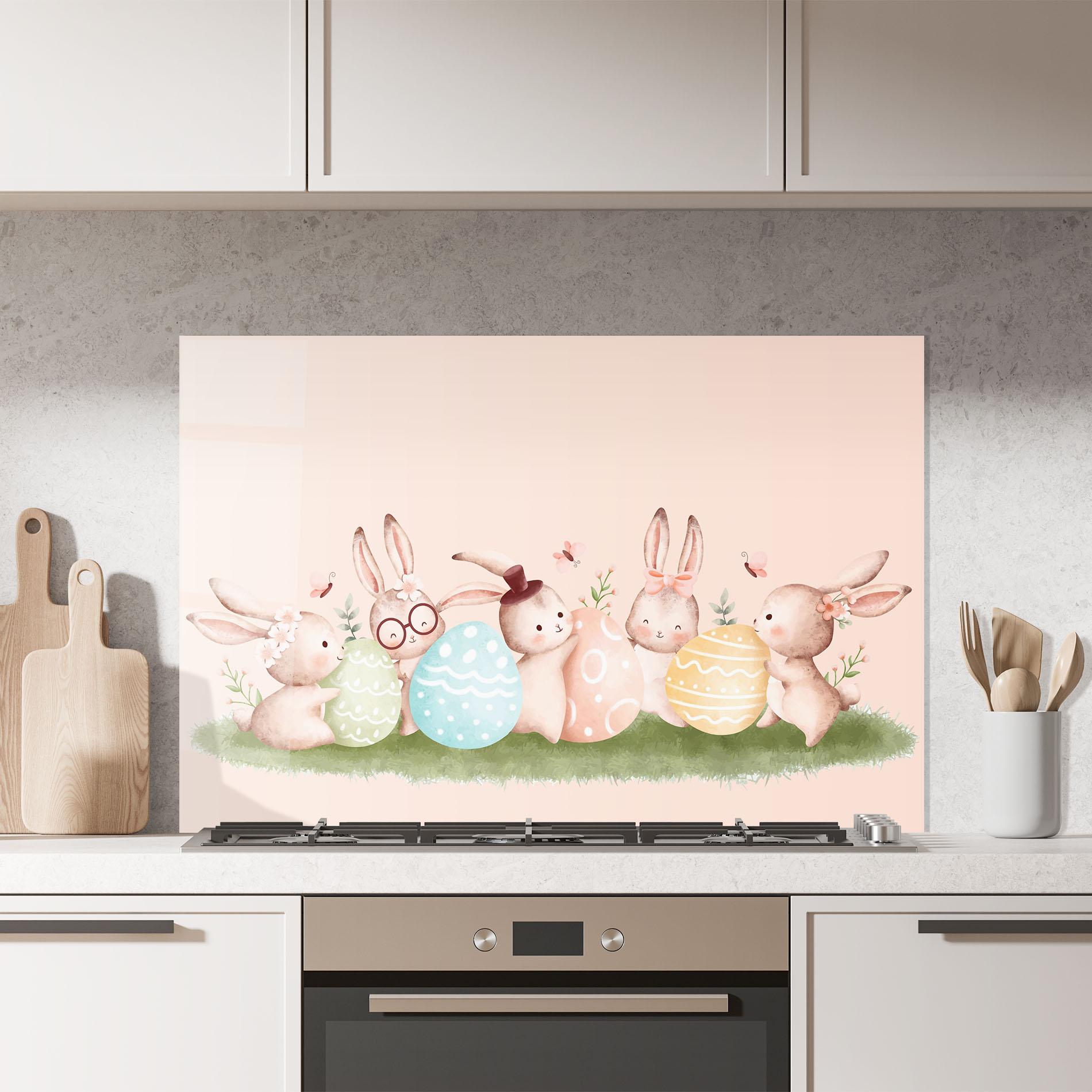 Panou Sticla Bucatarie Easter Pretty Rabbit mockup 7