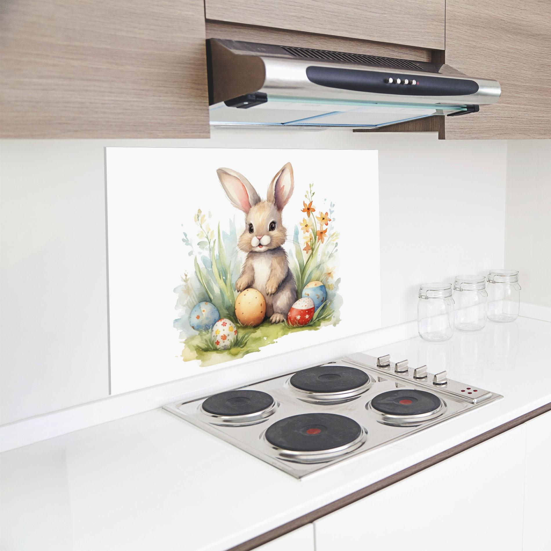 Panou Sticla Bucatarie Cute Happy Bunny mockup 8