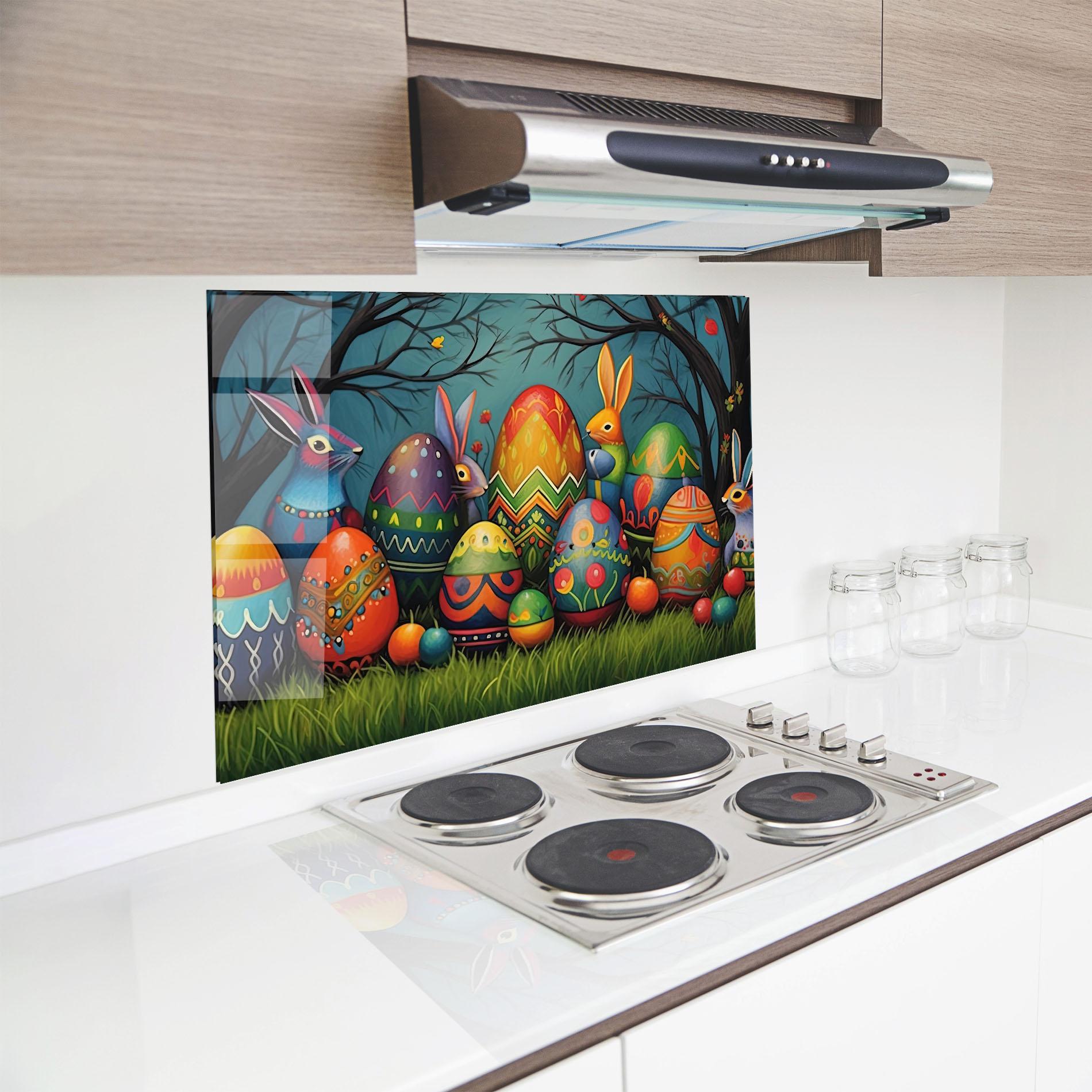 Panou Sticla Bucatarie Easter Eggs mockup 8