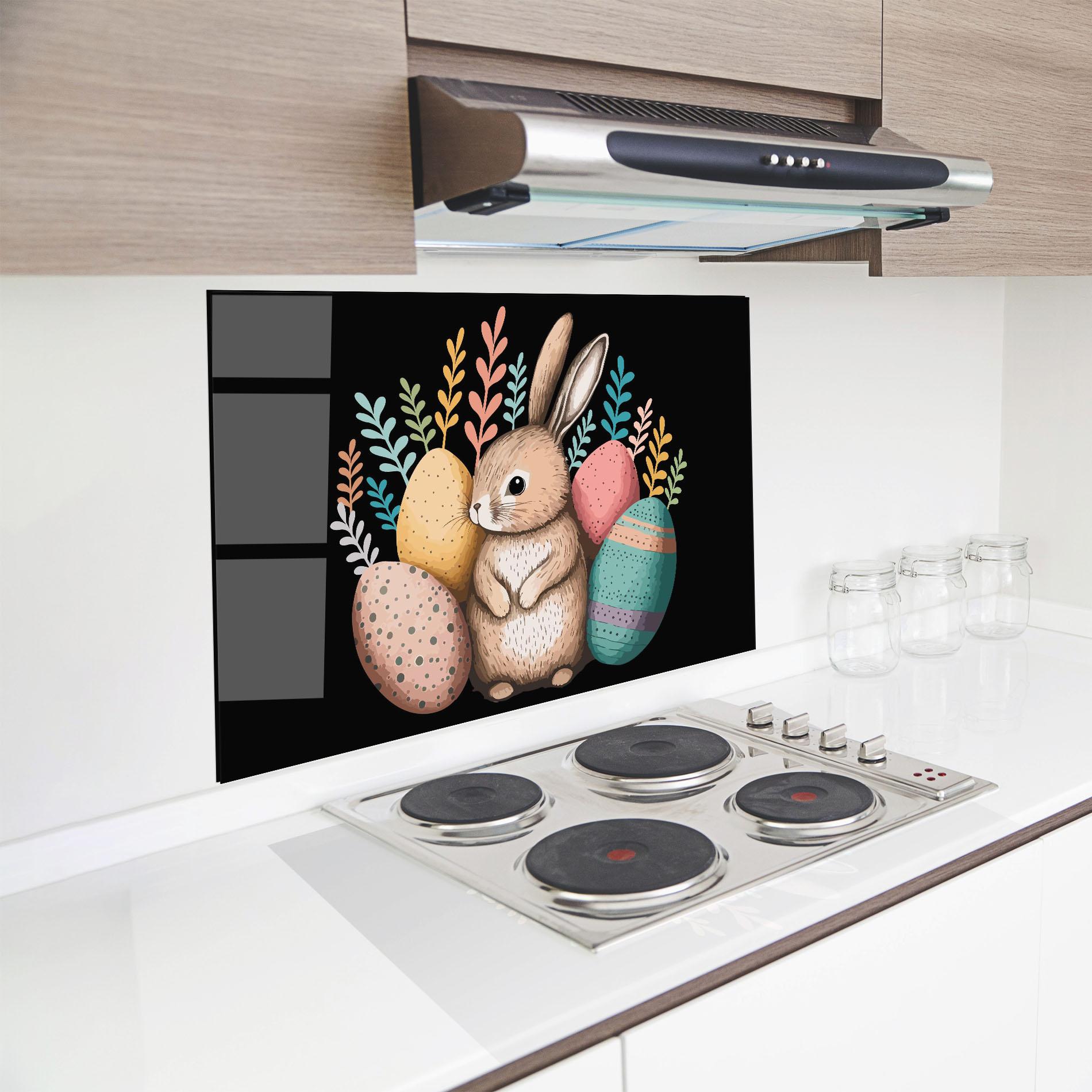 Panou Sticla Bucatarie Easter Pretty Bunny mockup 8