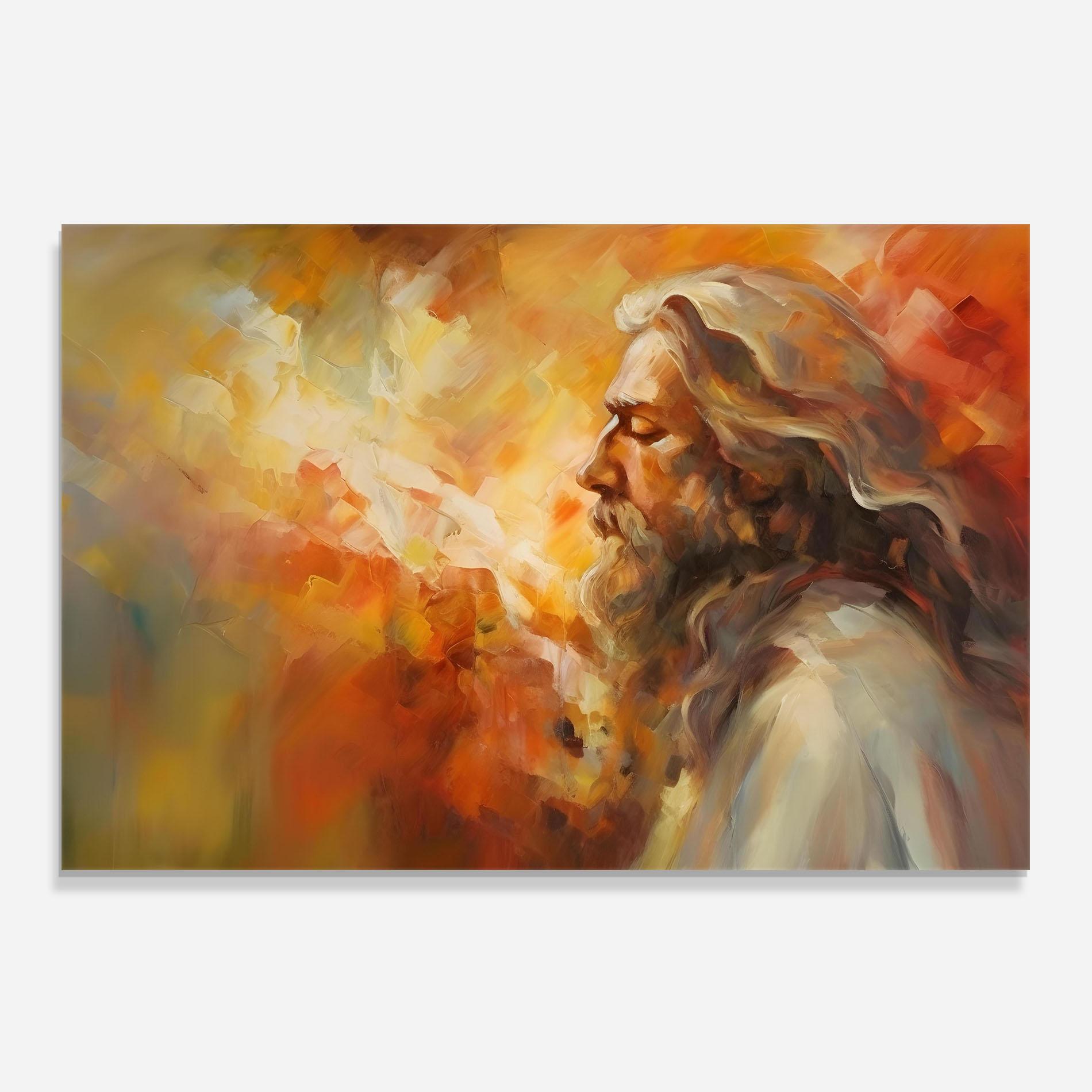Panou Sticla Bucatarie Christ Oil Painting mockup 0