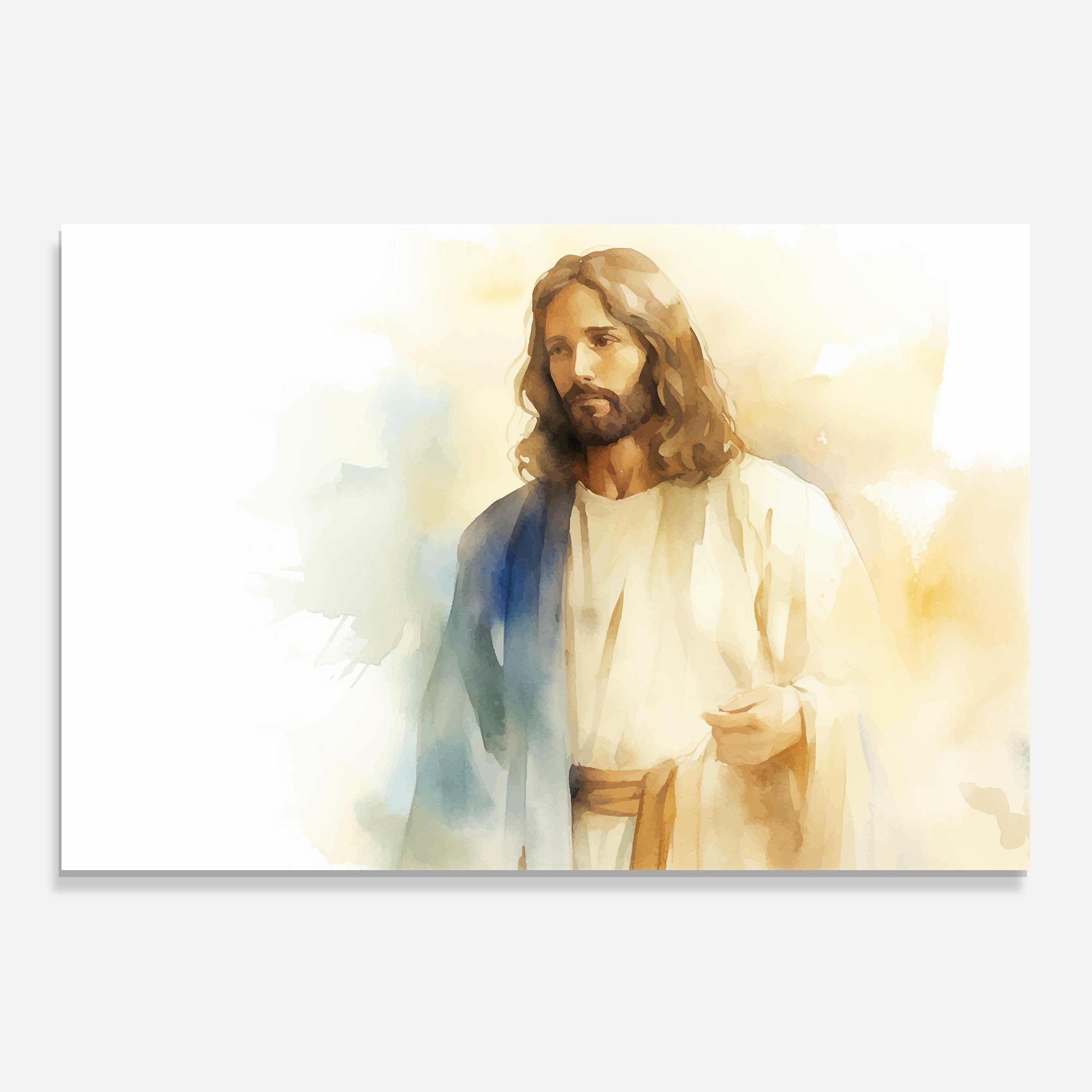 Panou Sticla Bucatarie Jesus Light Art mockup 0