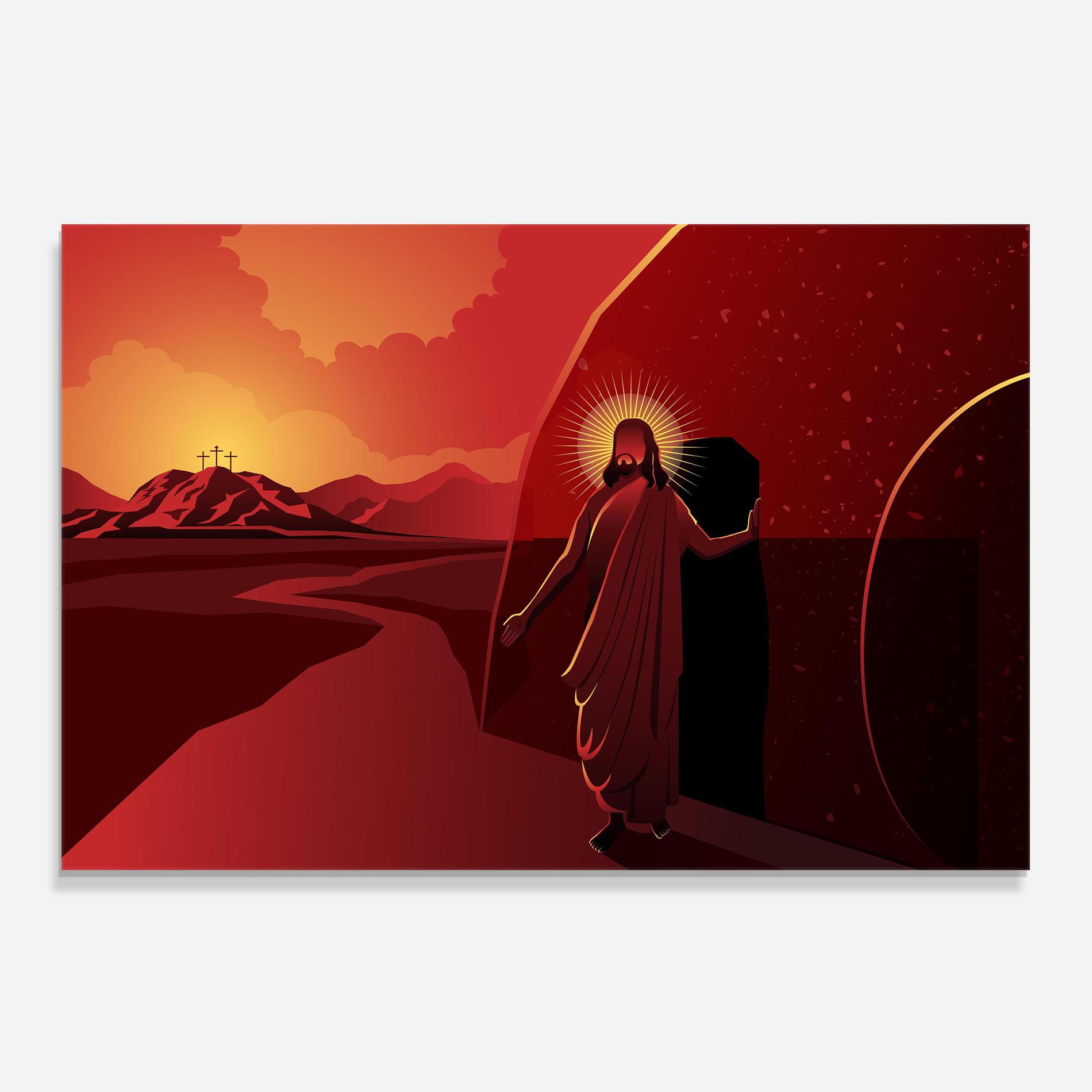 Panou Sticla Bucatarie Jesus Rises mockup 0