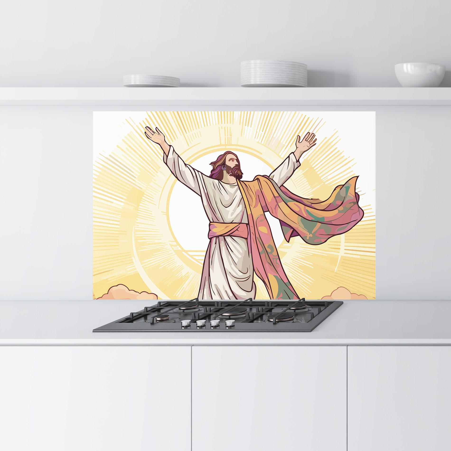 Panou Sticla Bucatarie Jesus Power mockup 9