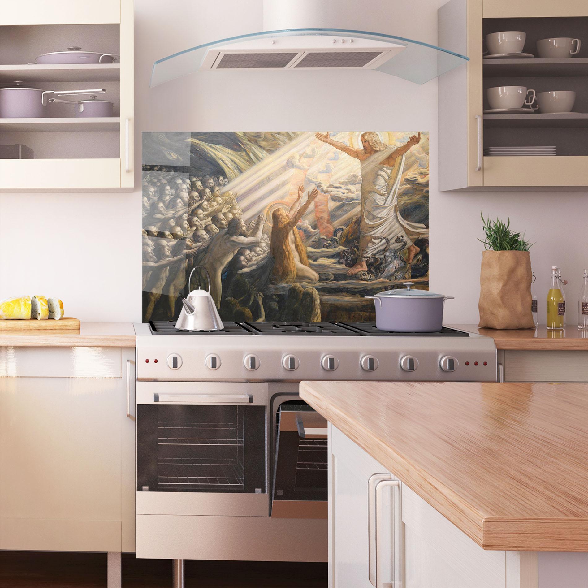 Panou Sticla Bucatarie Devine Jesus Art mockup 1