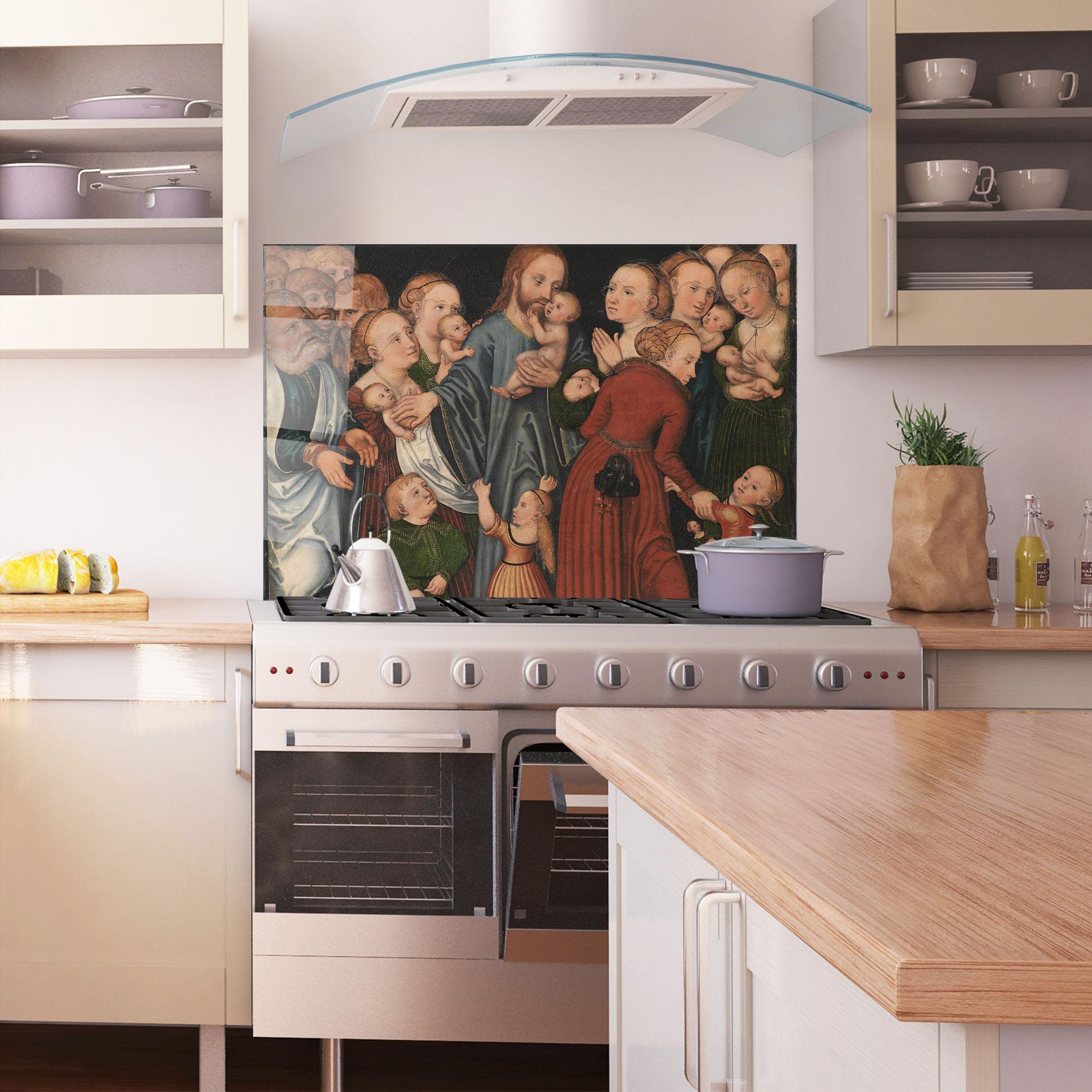 Panou Sticla Bucatarie Jesus Old Art mockup 1