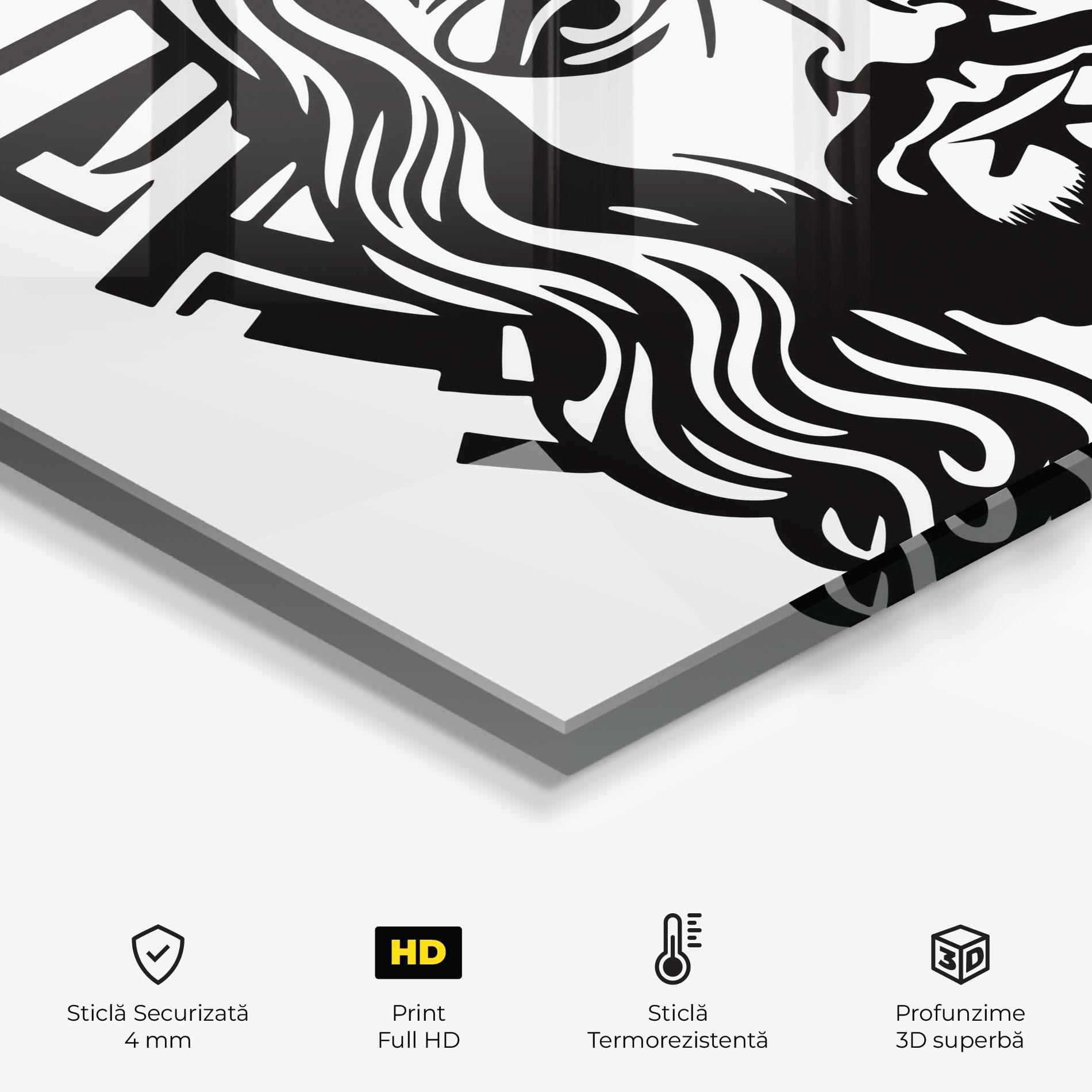 Panou Sticla Bucatarie Black Line Jesus mockup 2