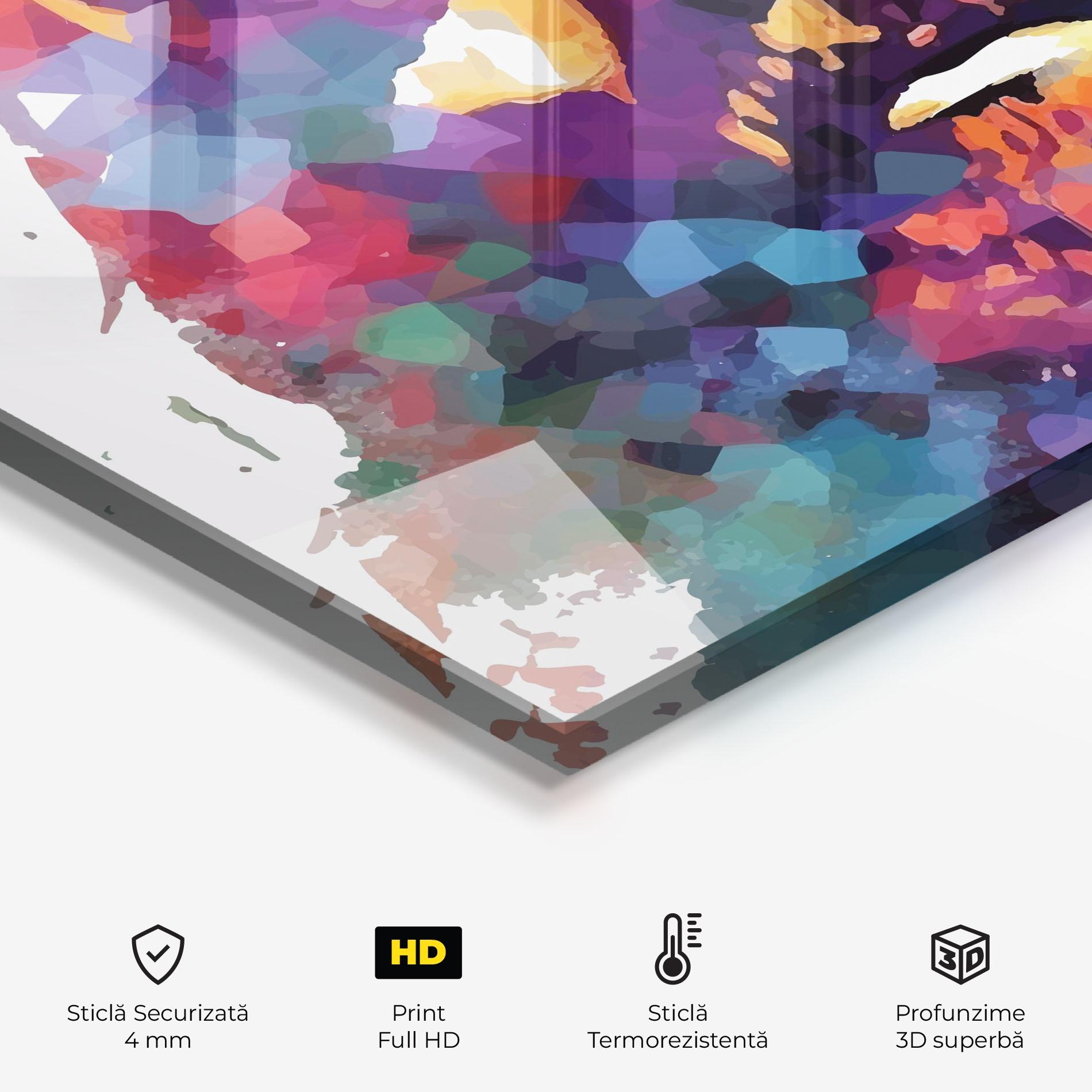 Panou Sticla Bucatarie Colorful Light Jesus mockup 2