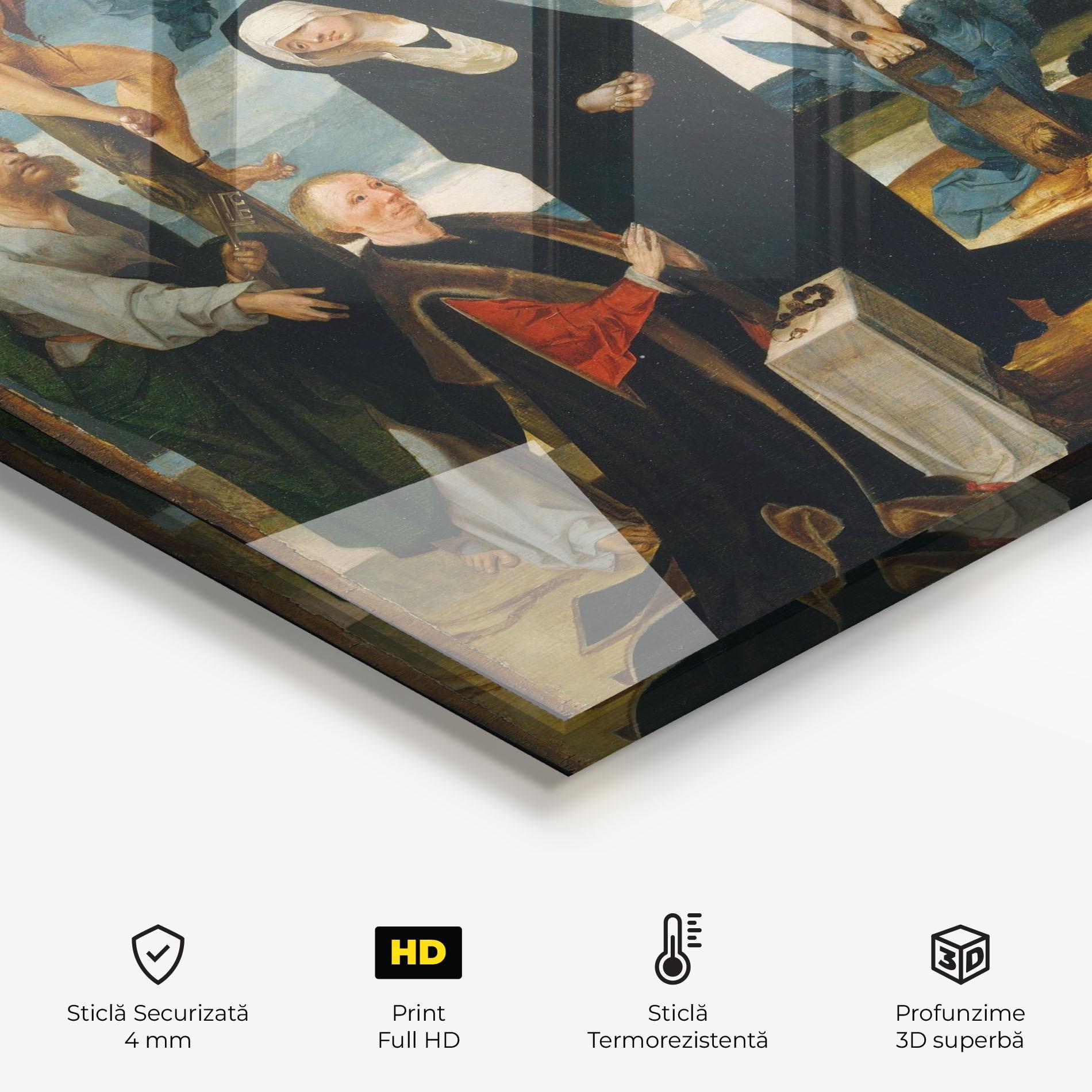 Panou Sticla Bucatarie Jesus Cross Birds mockup 2