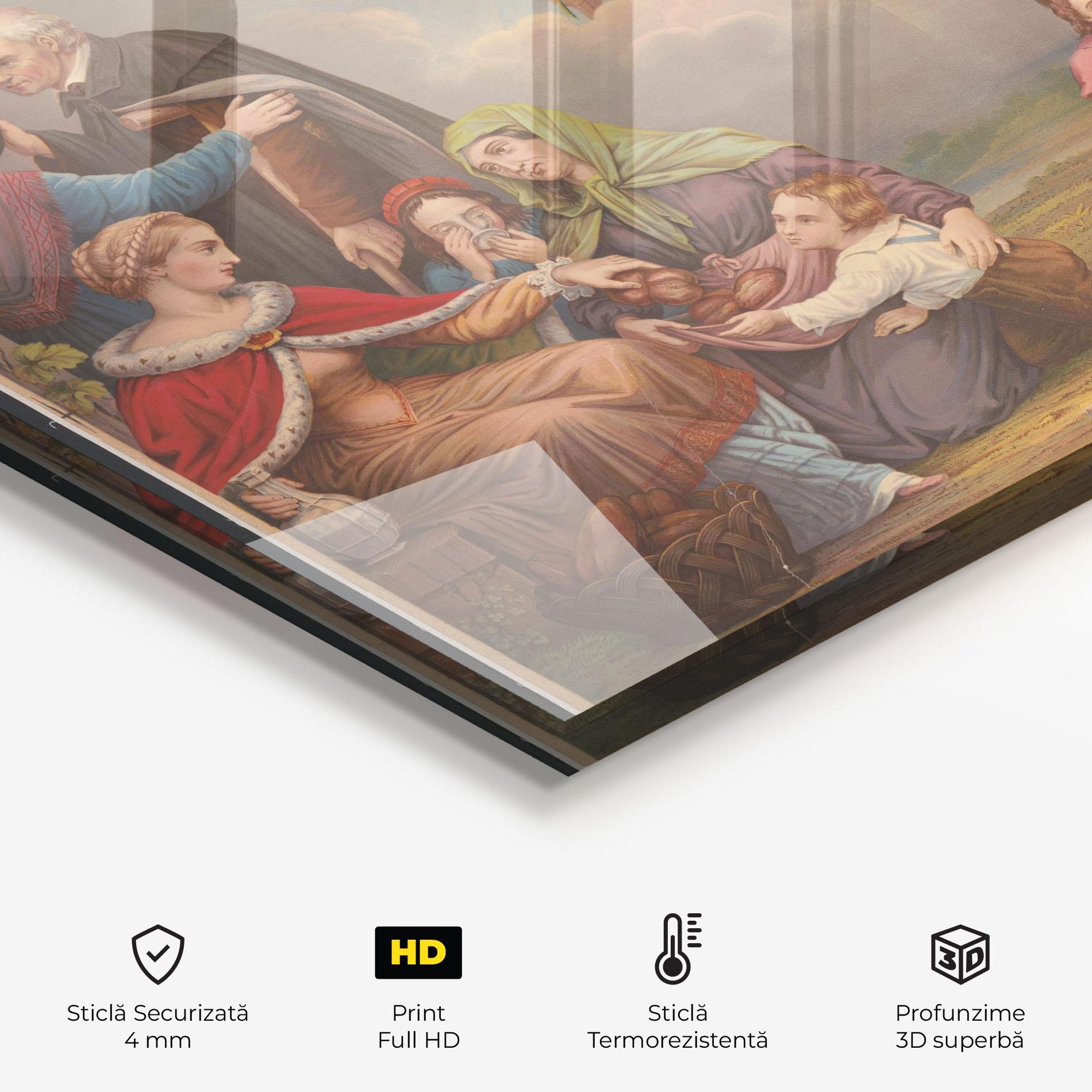 Panou Sticla Bucatarie Jesus Old Painting mockup 2