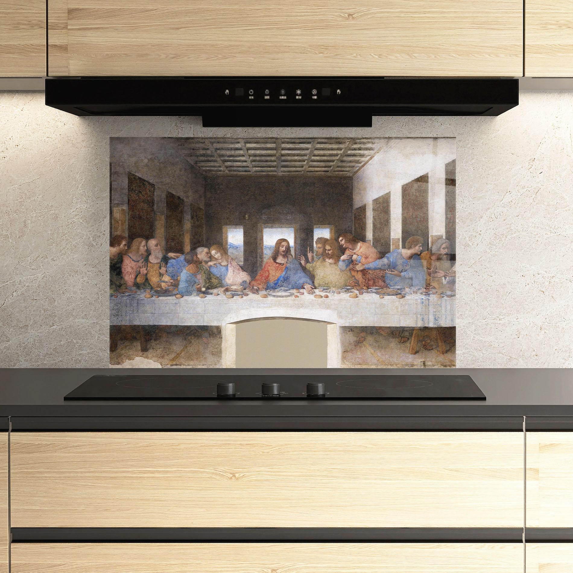 Panou Sticla Bucatarie Jesus Eating mockup 3