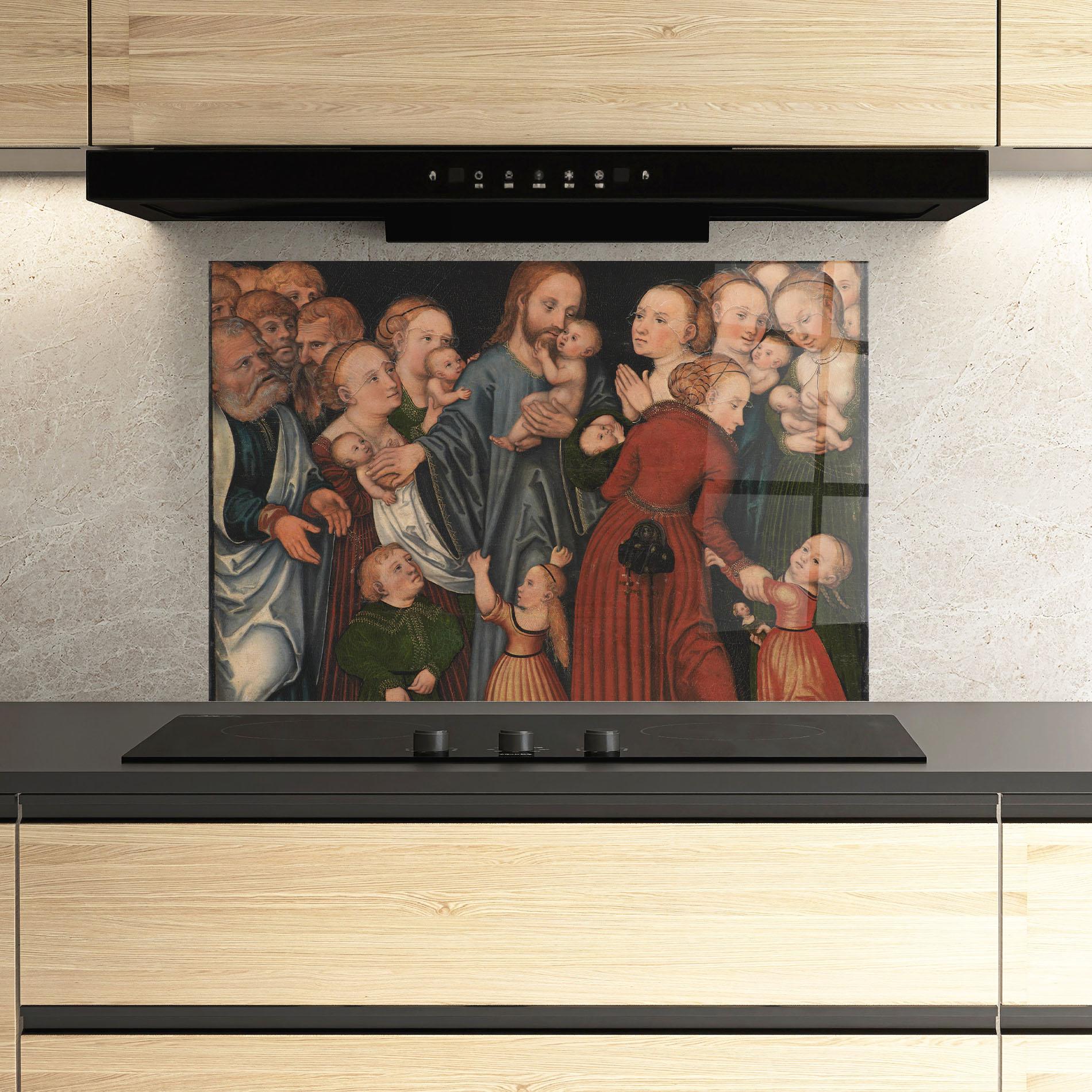 Panou Sticla Bucatarie Jesus Old Art mockup 3