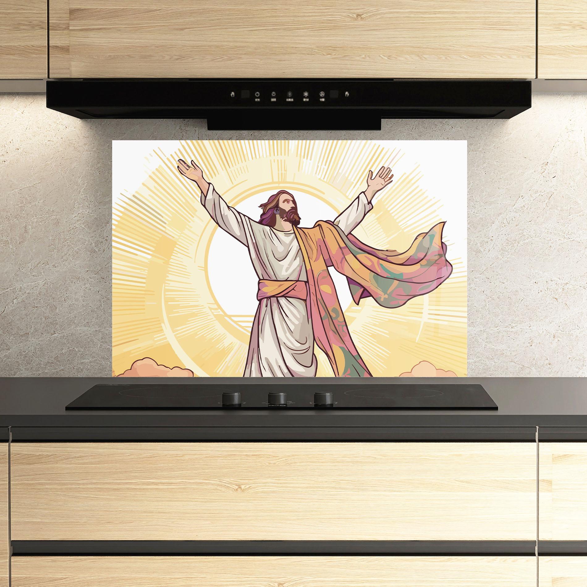 Panou Sticla Bucatarie Jesus Power mockup 3