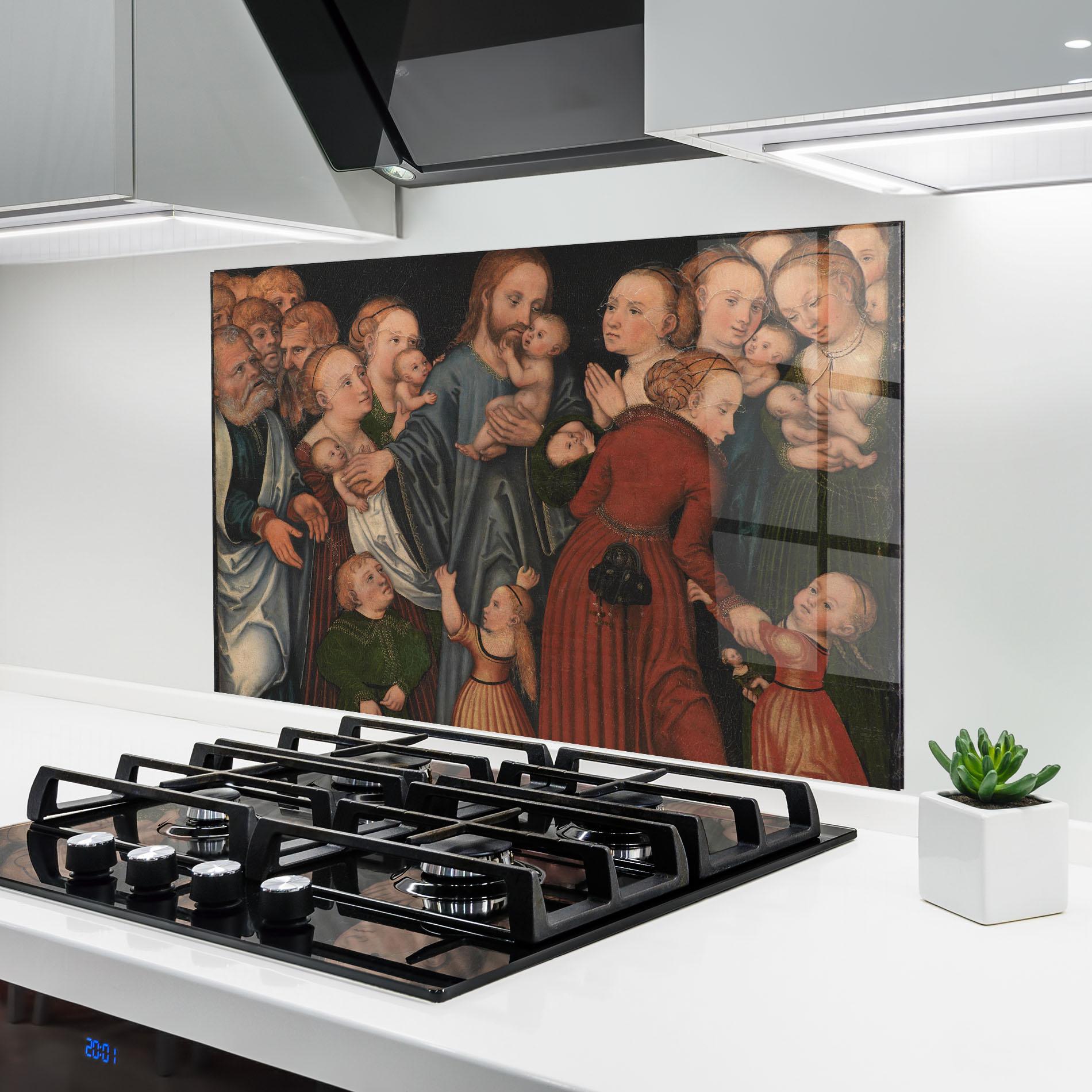 Panou Sticla Bucatarie Jesus Old Art mockup 6