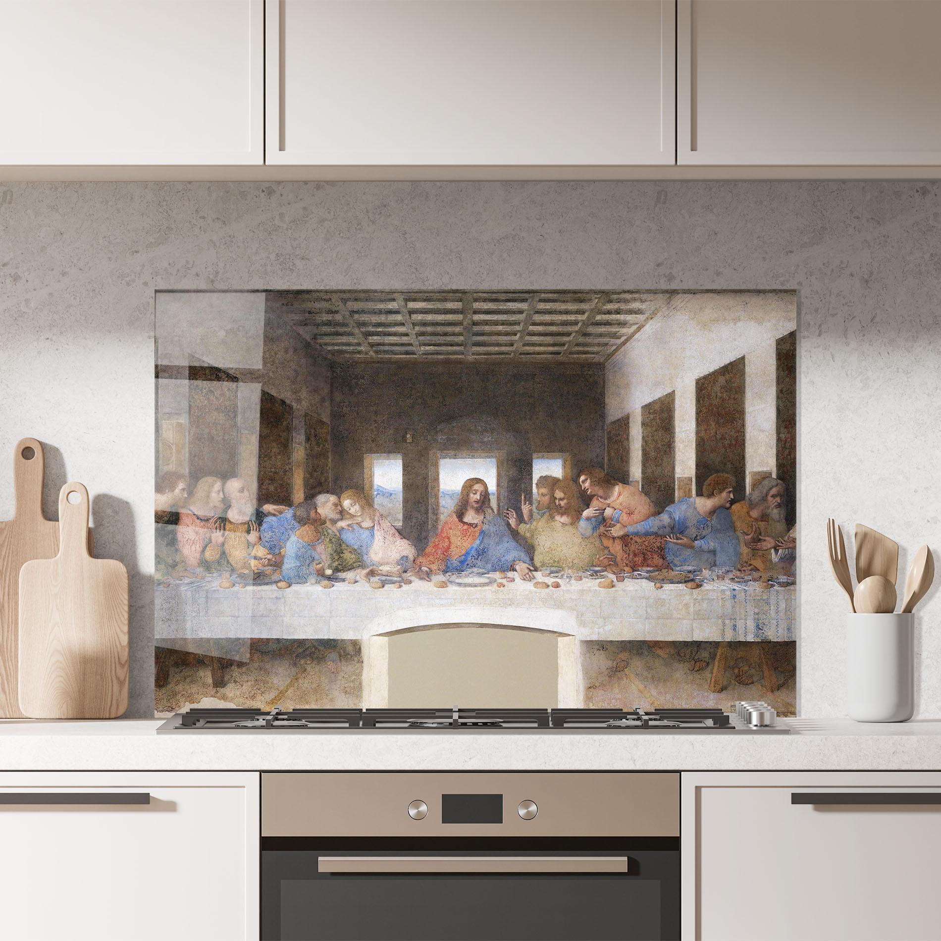 Panou Sticla Bucatarie Jesus Eating mockup 7