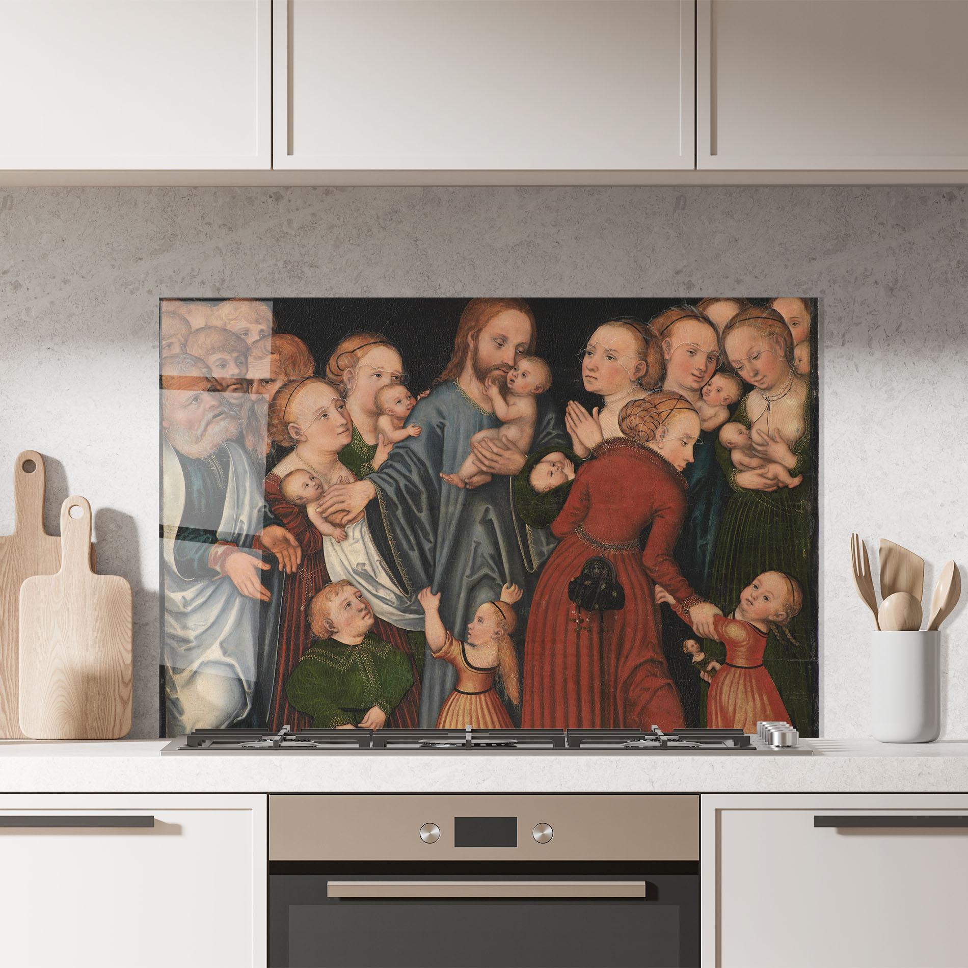 Panou Sticla Bucatarie Jesus Old Art mockup 7