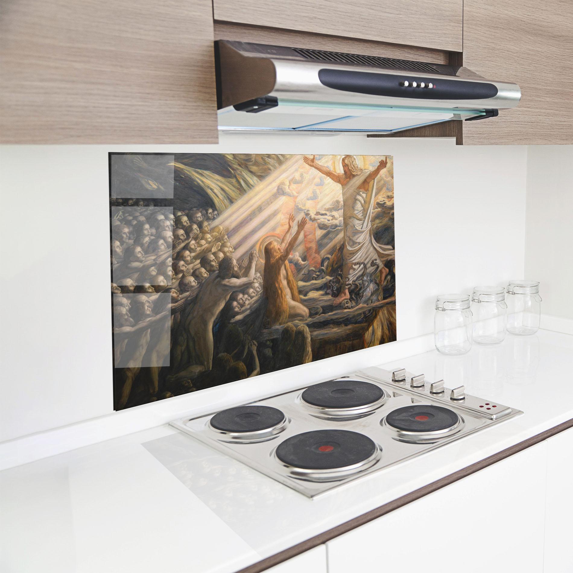 Panou Sticla Bucatarie Devine Jesus Art mockup 8