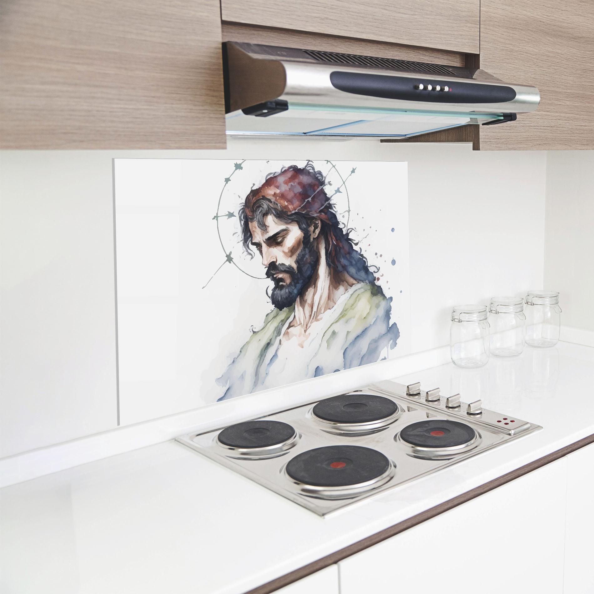 Panou Sticla Bucatarie Jesus Art mockup 8