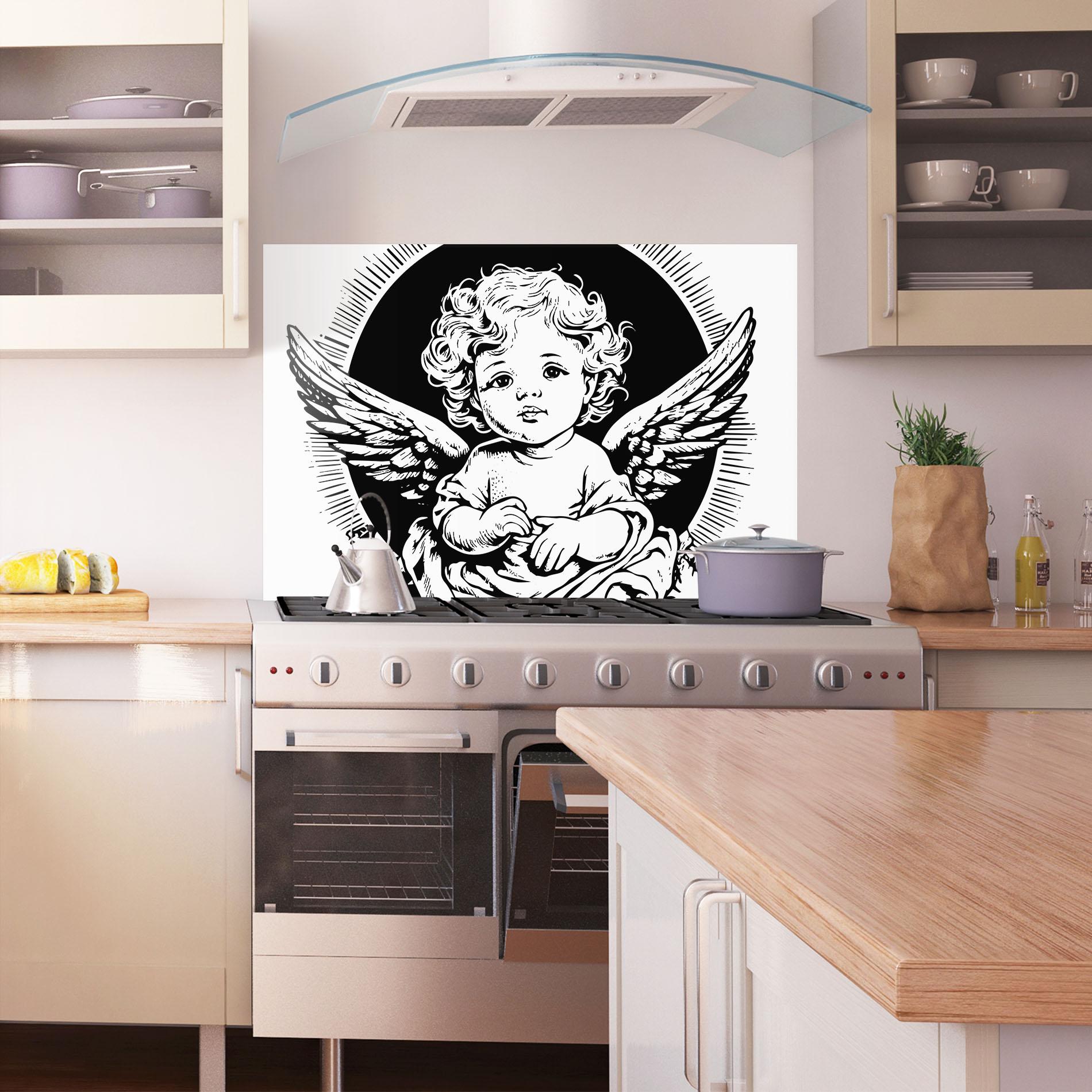 Panou Sticla Bucatarie Cute Baby Angel mockup 1