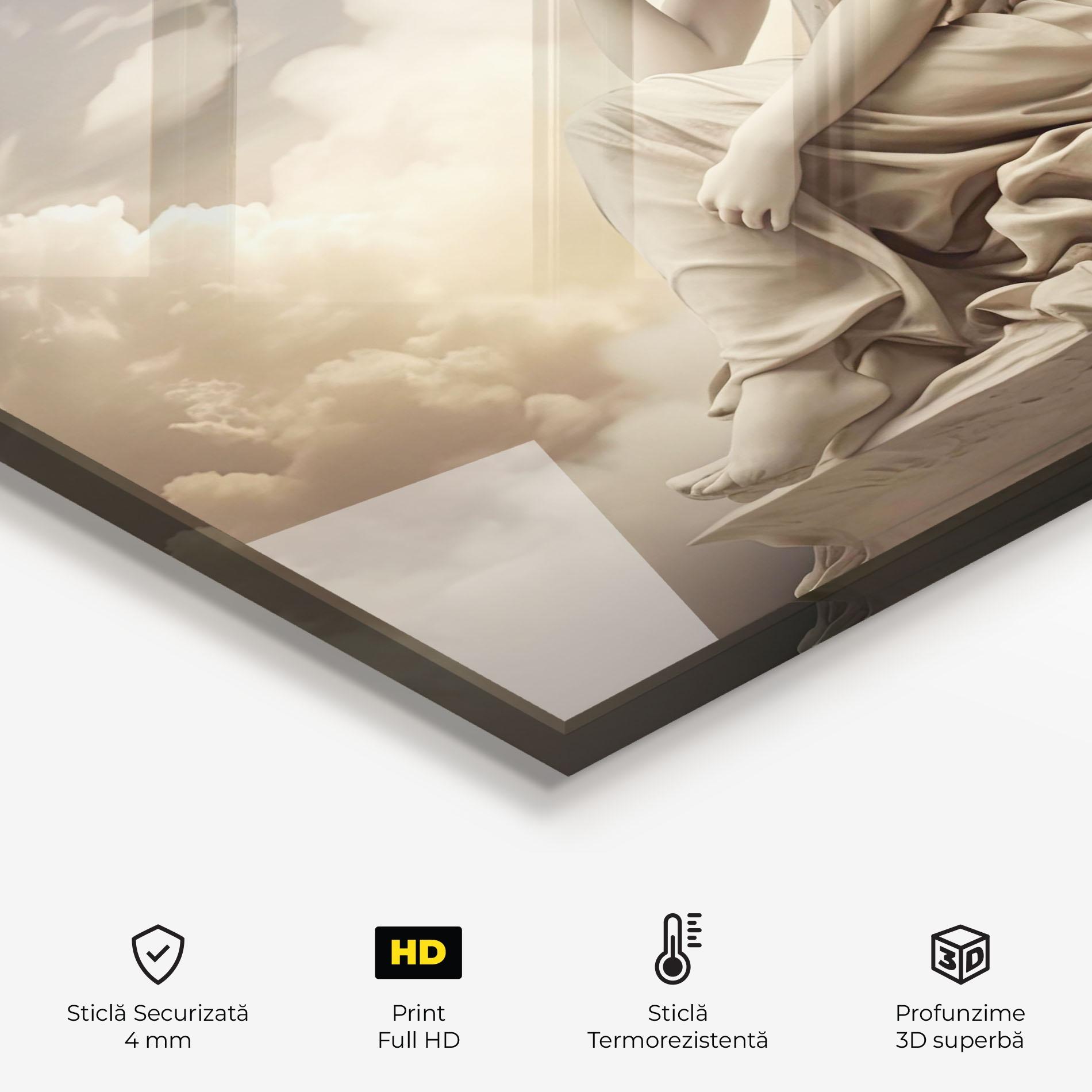 Panou Sticla Bucatarie Angel Guardian Cloud mockup 2