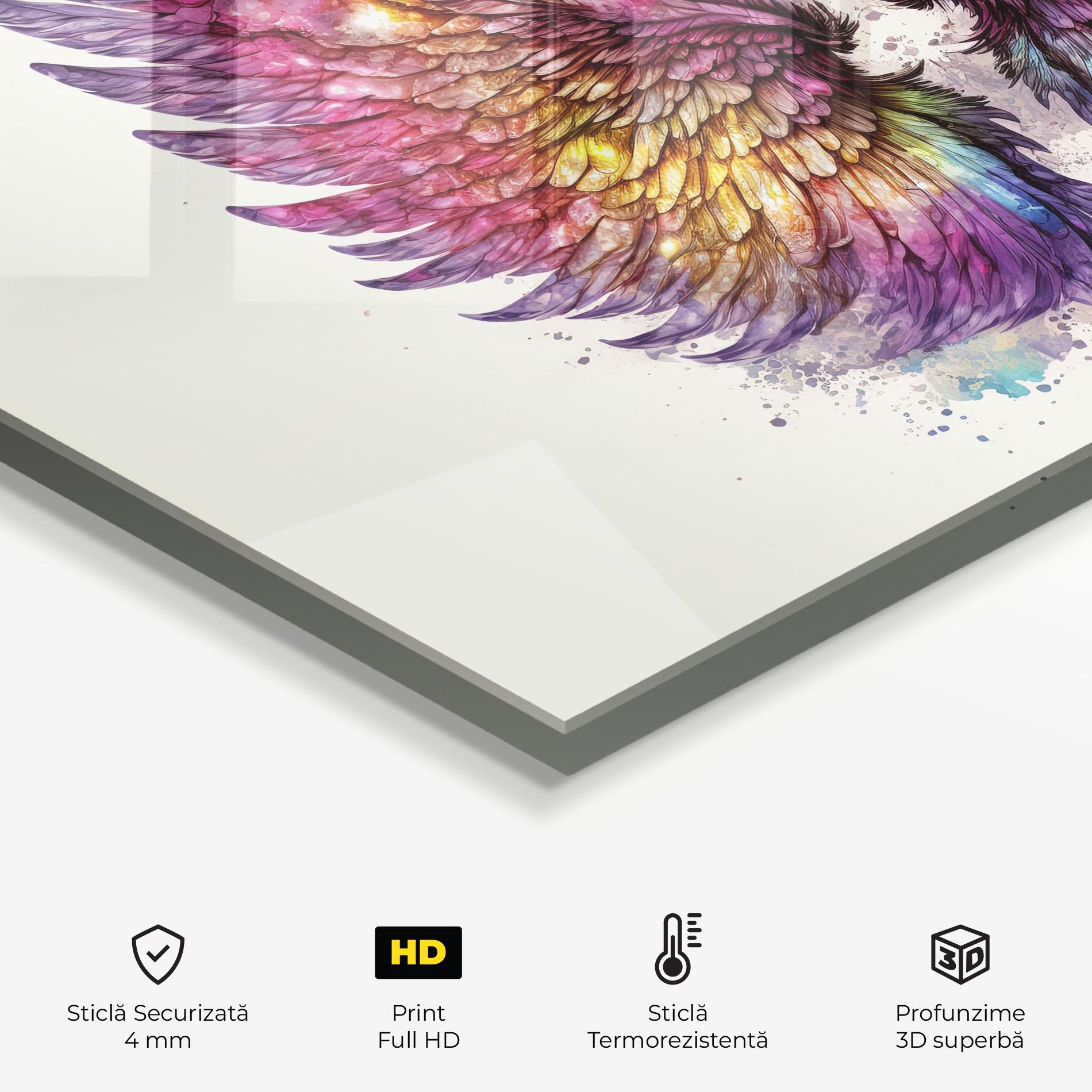 Panou Sticla Bucatarie Magic Watercolor Wings mockup 2