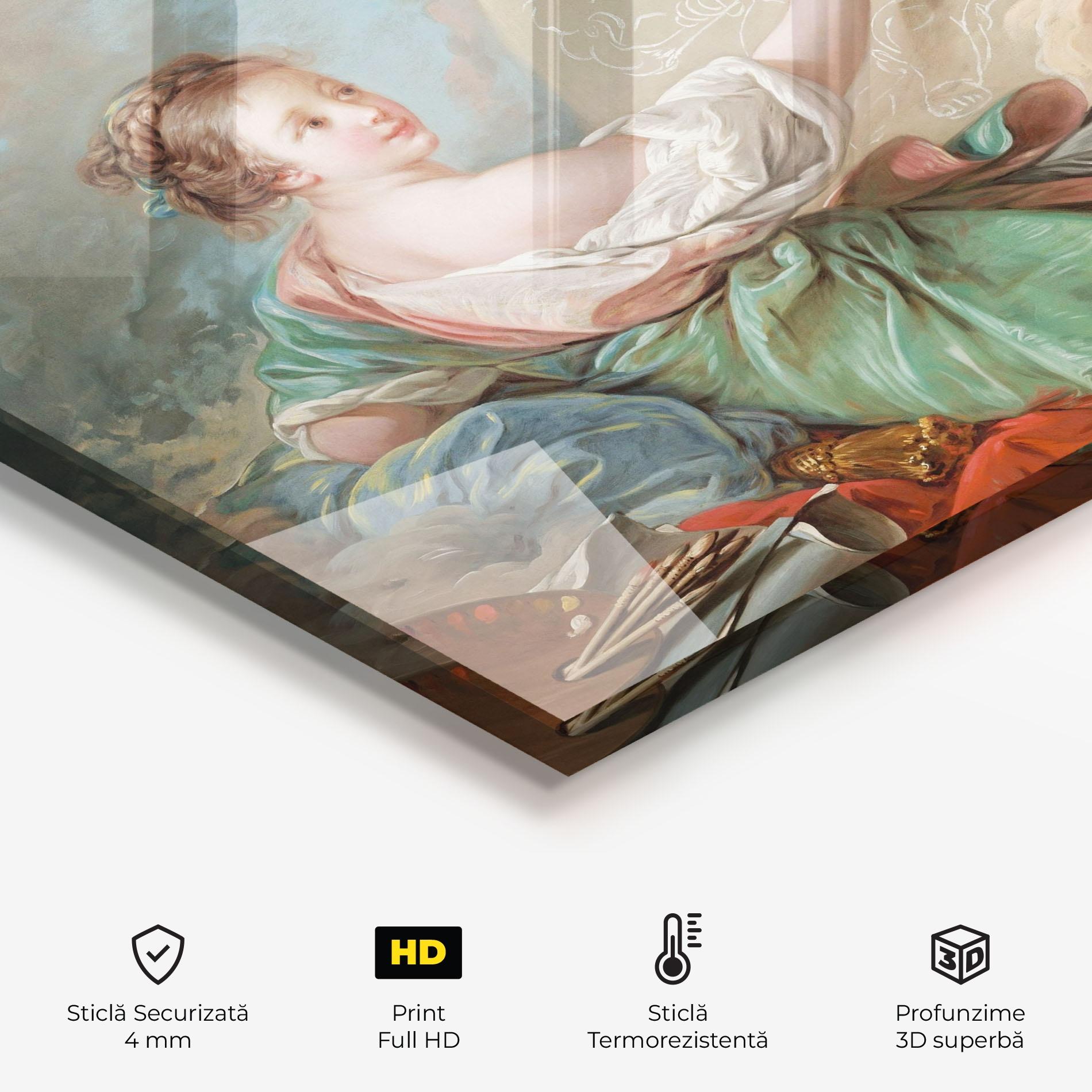 Panou Sticla Bucatarie Painting Cute Angels mockup 2