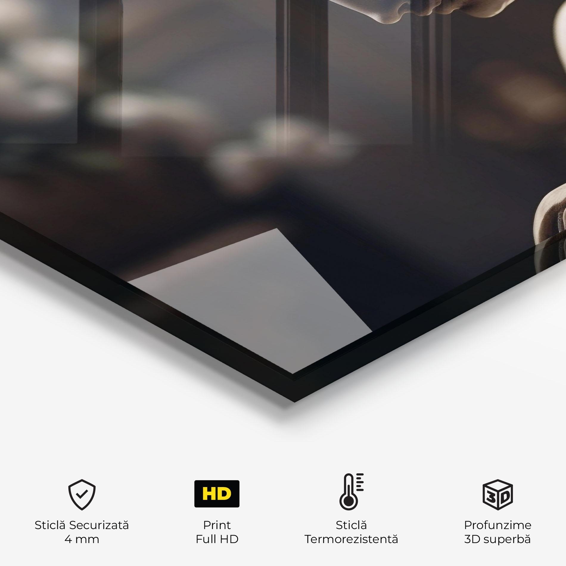 Panou Sticla Bucatarie Praying Woman mockup 2